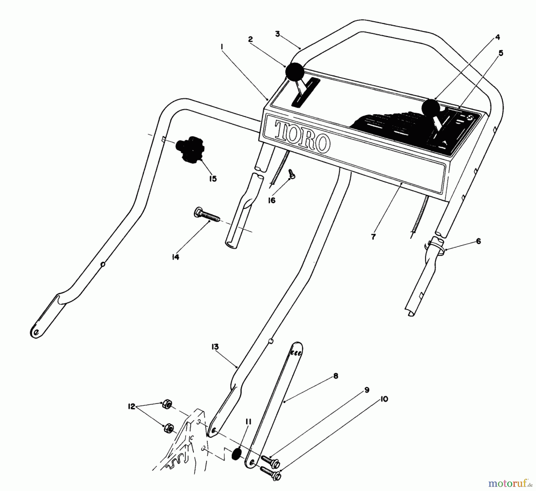Toro Neu Mowers, Walk-Behind Seite 1 20735 - Toro Lawnmower, 1983 (3000001-3999999) HANDLE ASSEMBLY