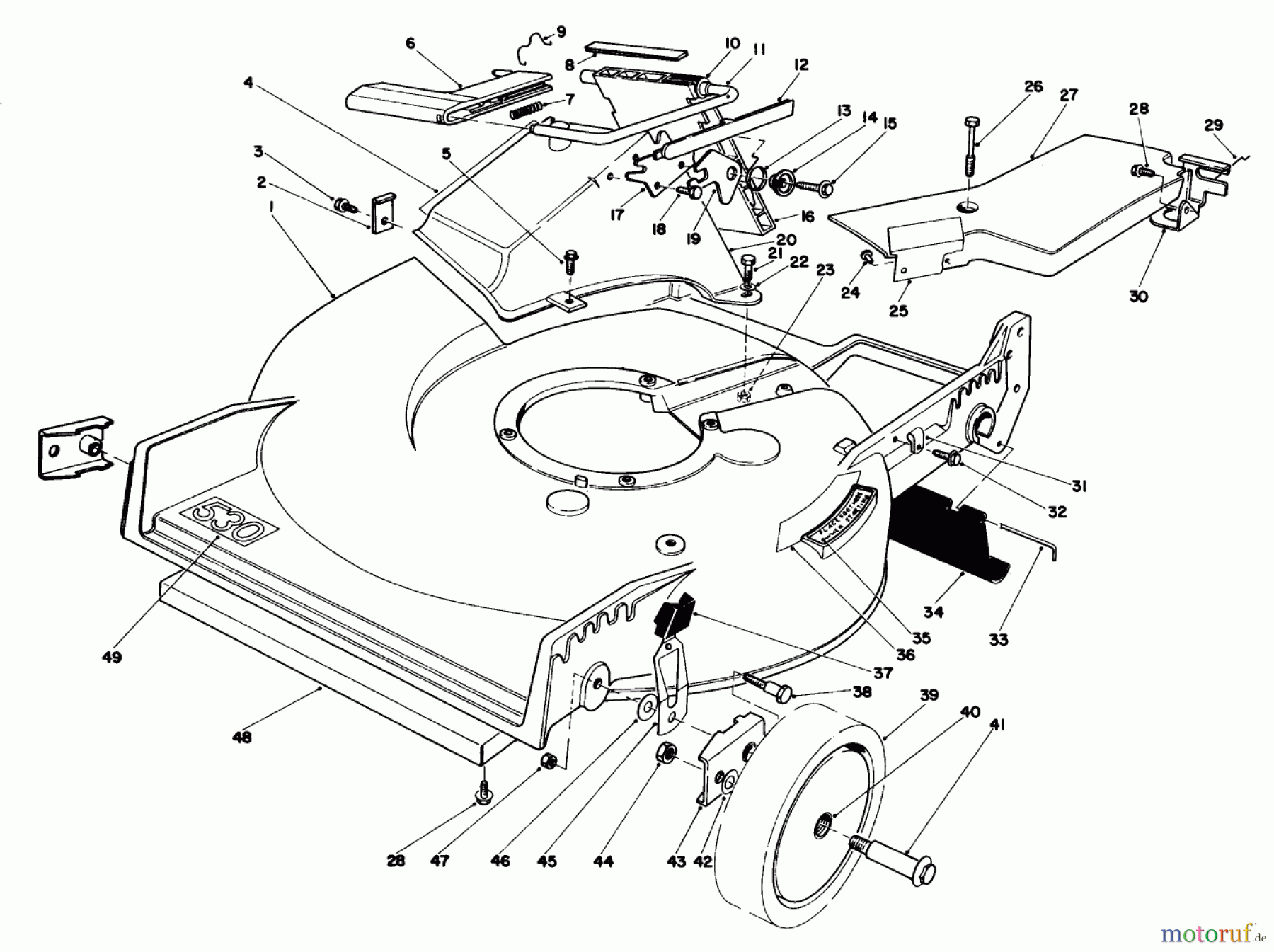 Toro Neu Mowers, Walk-Behind Seite 1 20735 - Toro Lawnmower, 1983 (3000001-3999999) HOUSING ASSEMBLY