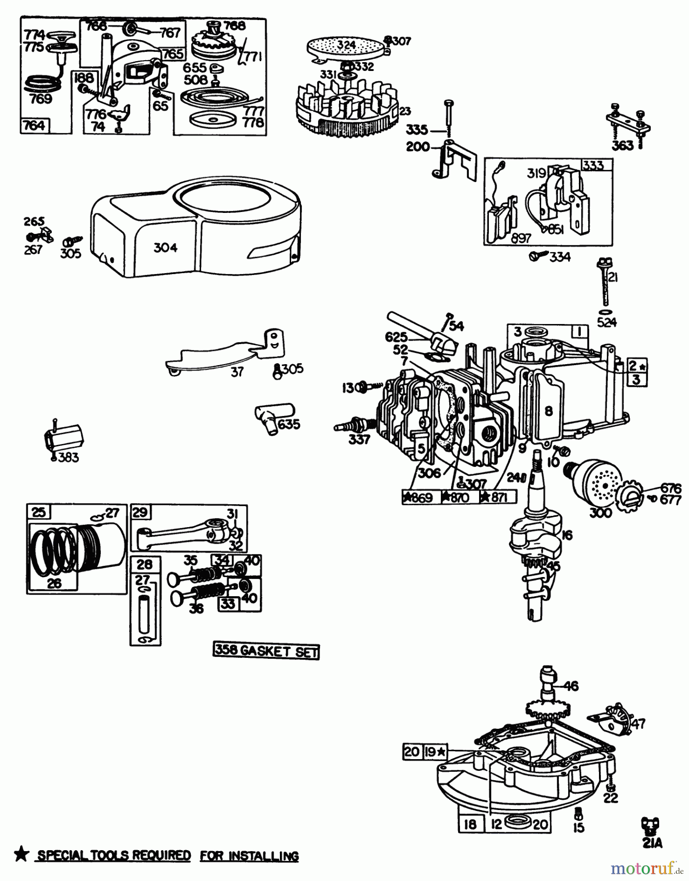 Toro Neu Mowers, Walk-Behind Seite 1 20743C - Toro Lawnmower, 1985 (5000001-5999999) ENGINE BRIGGS & STRATTON MODEL 92908-5205-01 #2