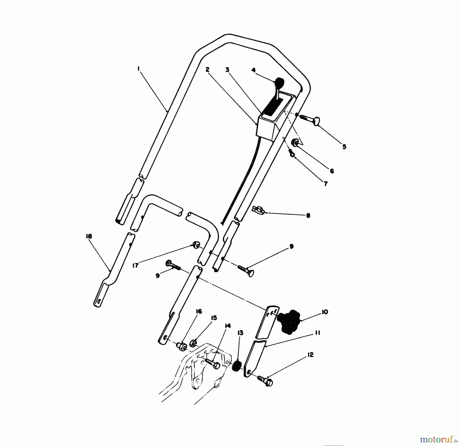 Toro Neu Mowers, Walk-Behind Seite 1 20745C - Toro Lawnmower, 1985 (5000001-5999999) HANDLE ASSEMBLY