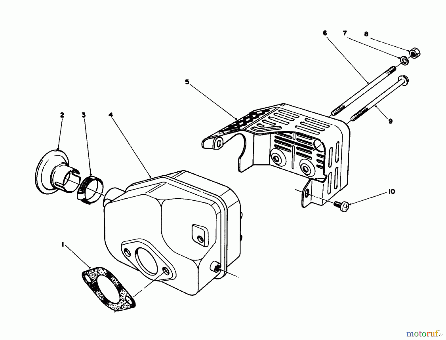 Toro Neu Mowers, Walk-Behind Seite 1 20745C - Toro Lawnmower, 1988 (8000001-8999999) MUFFLER ASSEMBLY (ENGINE NO. 47PH7) (ENGINE NO. 47PG6)