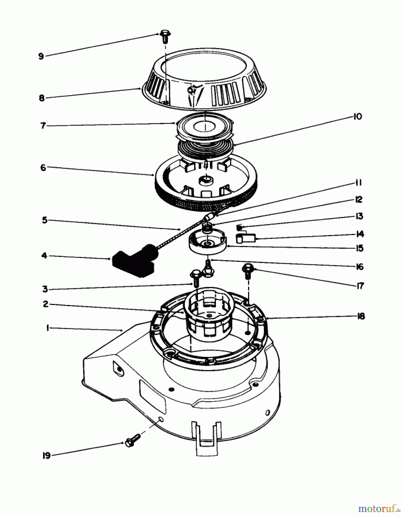  Toro Neu Mowers, Walk-Behind Seite 1 20746C - Toro Lawnmower, 1988 (8000001-8999999) RECOIL ASSEMBLY (ENGINE NO. 47PH7)