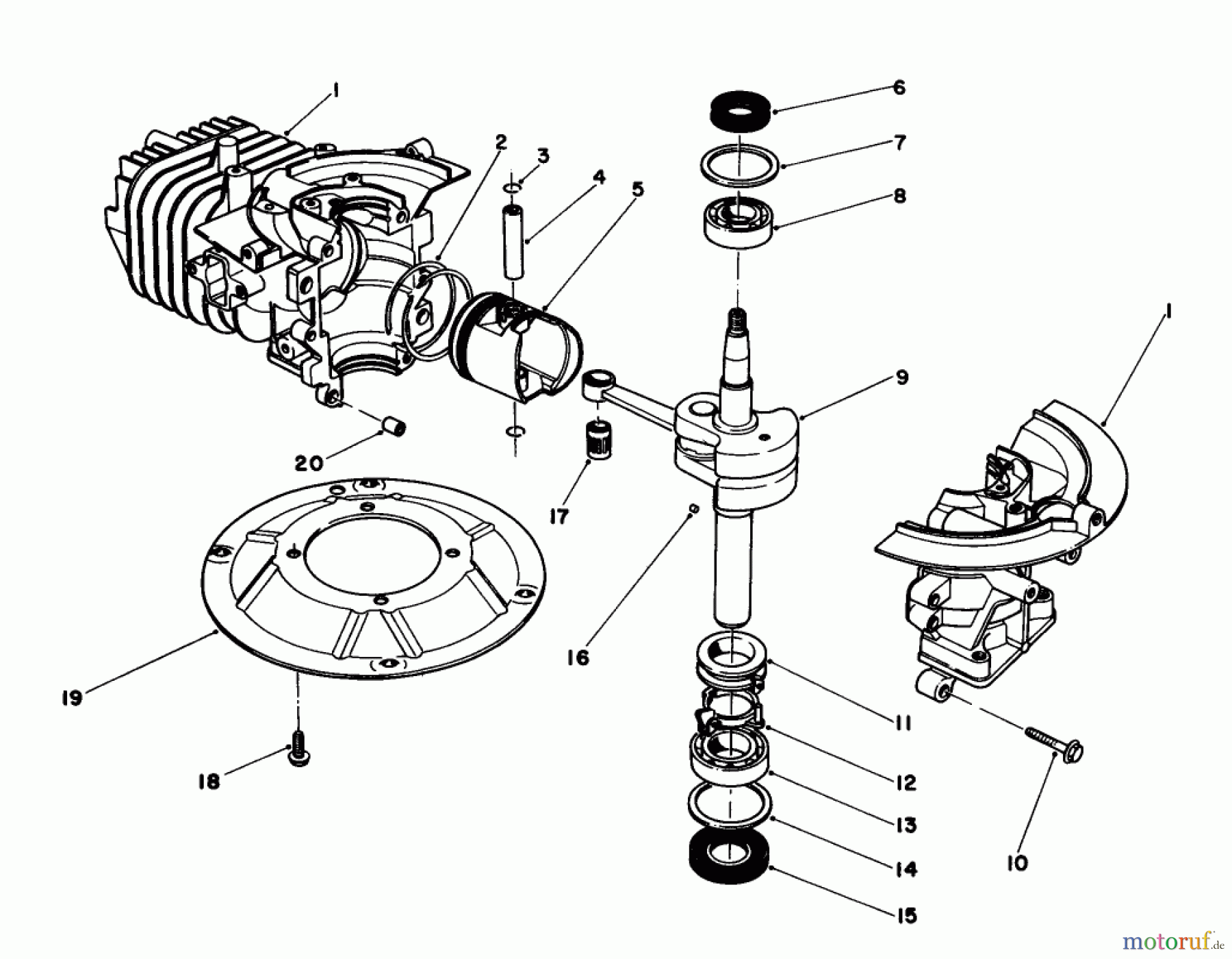 Toro Neu Mowers, Walk-Behind Seite 1 20747C - Toro Lawnmower, 1986 (6000001-6999999) CRANKSHAFT ASSEMBLY