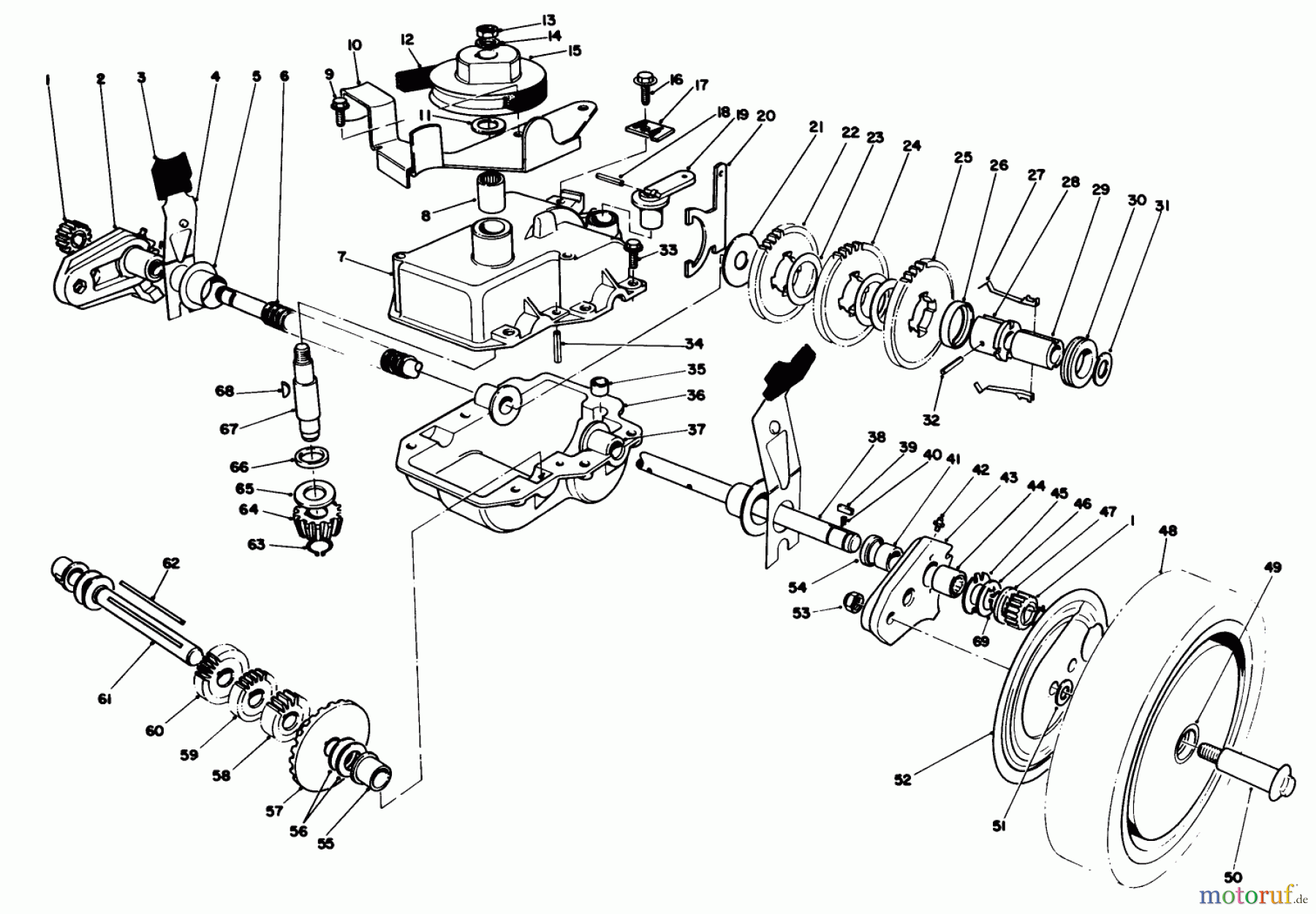  Toro Neu Mowers, Walk-Behind Seite 1 20747C - Toro Lawnmower, 1987 (7000001-7999999) GEAR CASE ASSEMBLY