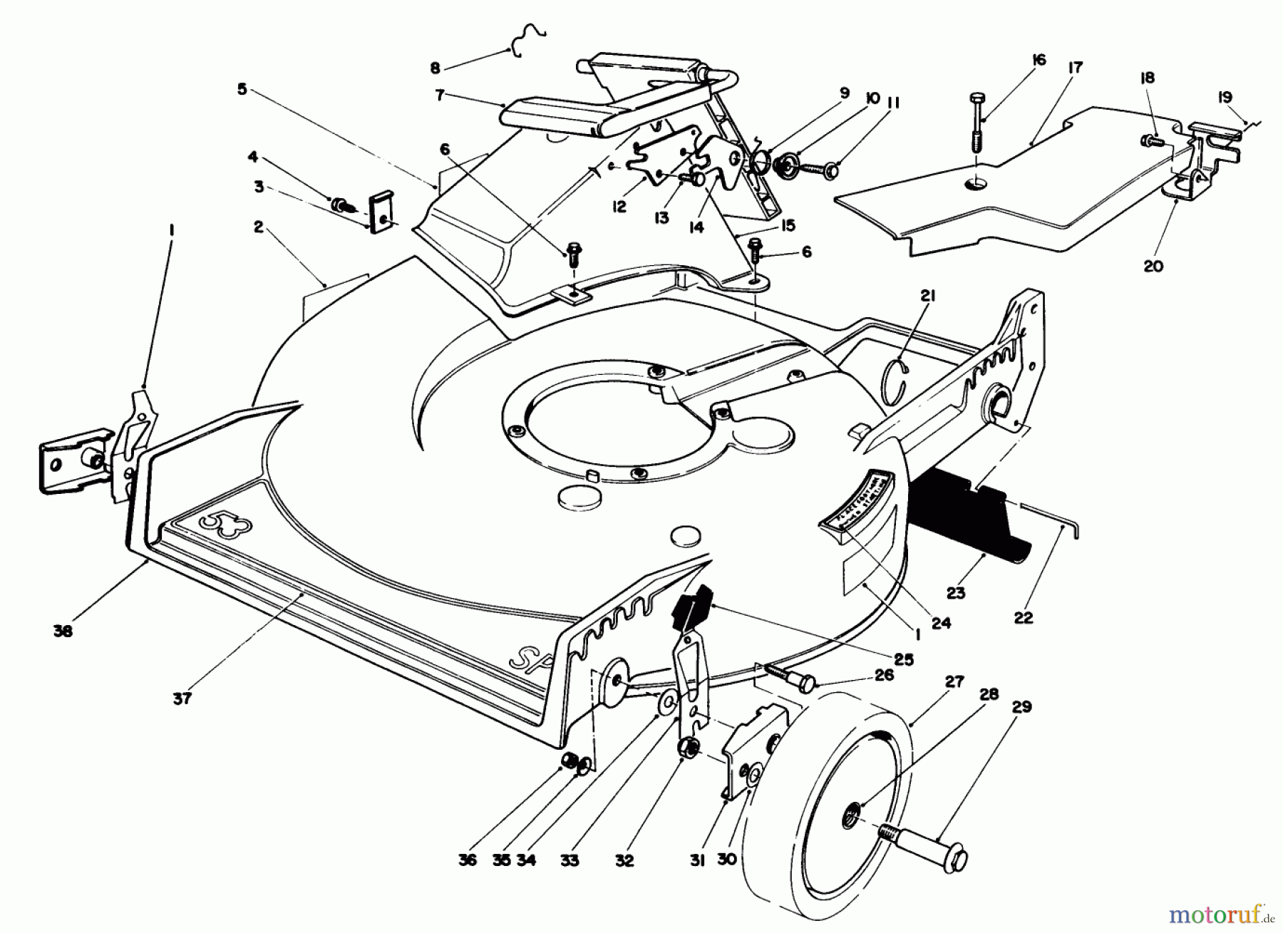  Toro Neu Mowers, Walk-Behind Seite 1 20747C - Toro Lawnmower, 1987 (7000001-7999999) HOUSING ASSEMBLY