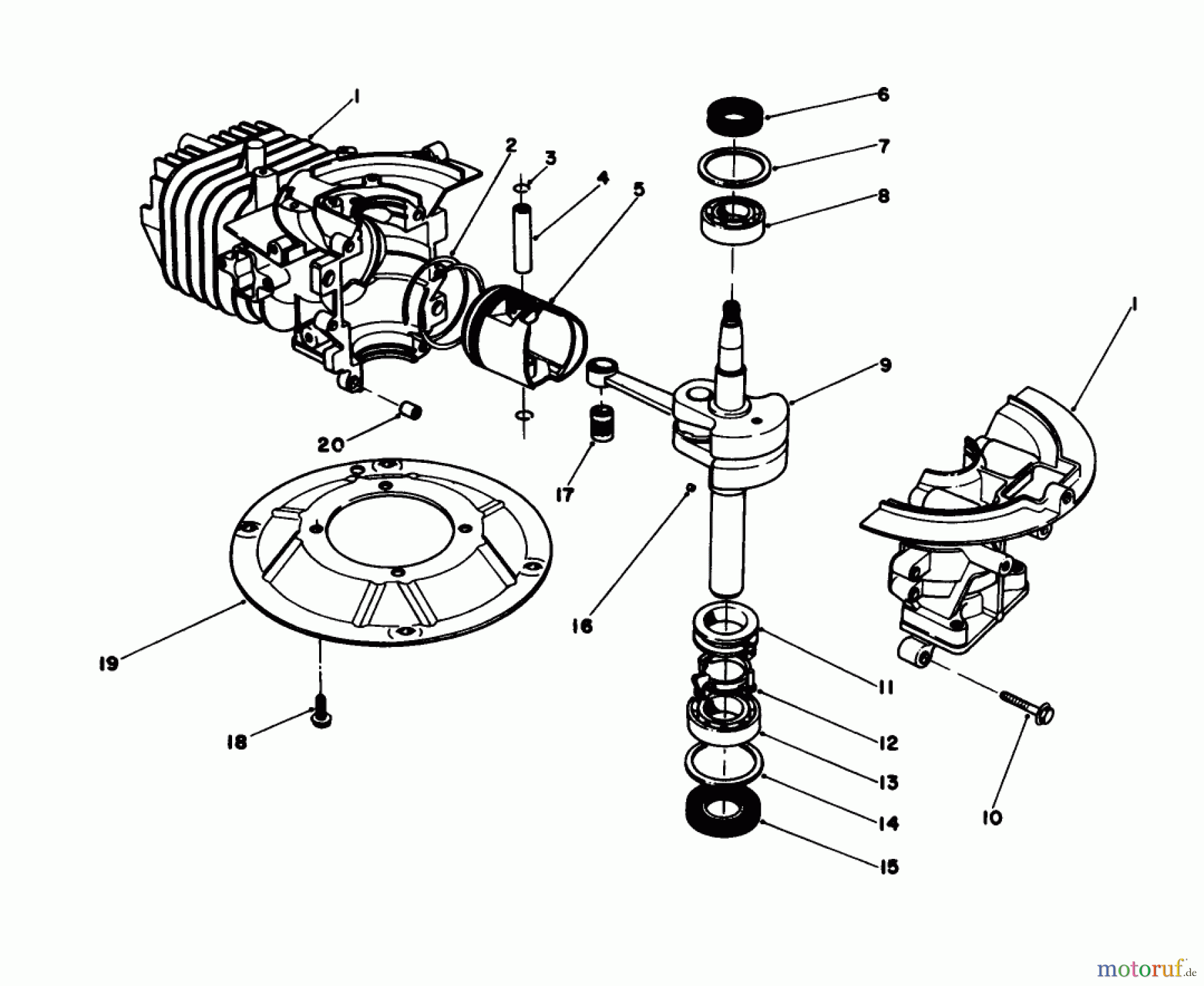 Toro Neu Mowers, Walk-Behind Seite 1 20747C - Toro Lawnmower, 1988 (8000001-8999999) CRANKSHAFT ASSEMBLY (MODEL NO 47PG6 & 47PG7