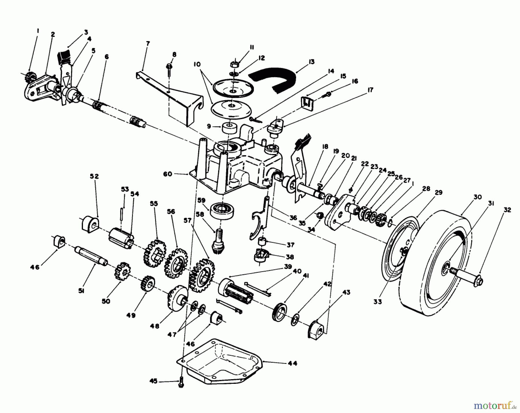  Toro Neu Mowers, Walk-Behind Seite 1 20747C - Toro Lawnmower, 1988 (8000001-8999999) GEAR CASE ASSEMBLY