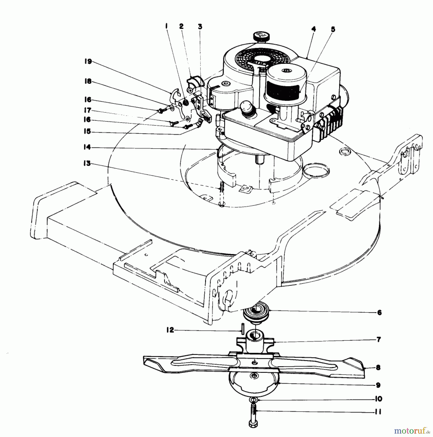 Toro Neu Mowers, Walk-Behind Seite 1 20750 - Toro Lawnmower, 1978 (8000001-8999999) ENGINE ASSEMBLY