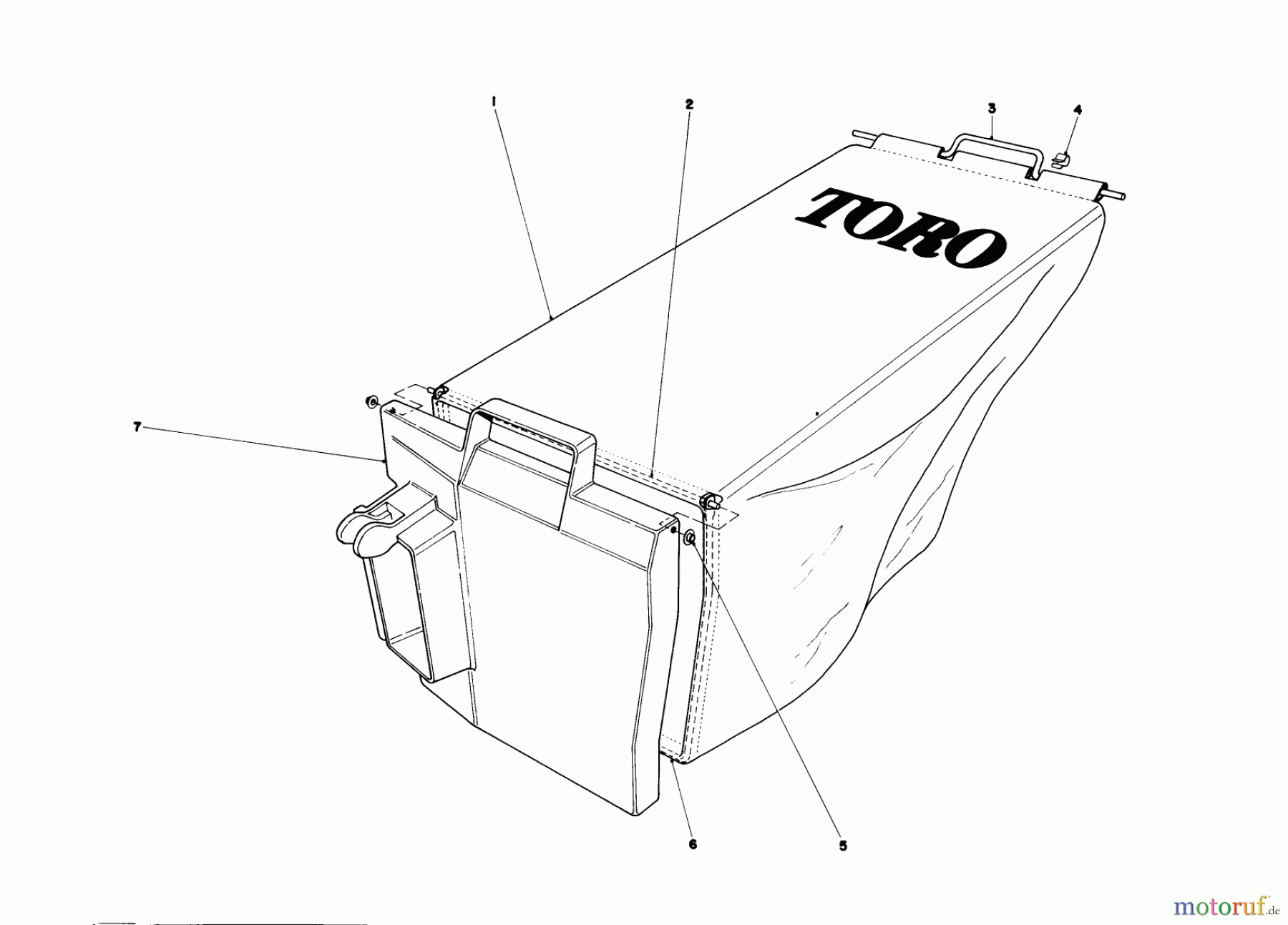 Toro Neu Mowers, Walk-Behind Seite 1 20752 - Toro Lawnmower, 1978 (8000001-8999999) GRASS BAG ASSEMBLY NO. 8-0669