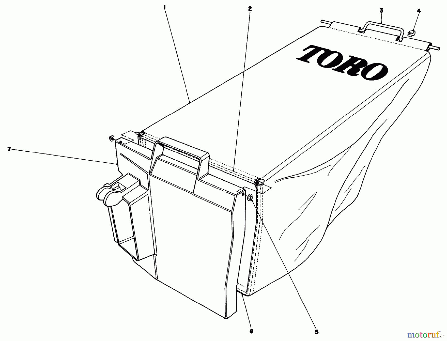 Toro Neu Mowers, Walk-Behind Seite 1 20752 - Toro Lawnmower, 1979 (9000001-9999999) GRASS BAG ASSEMBLY