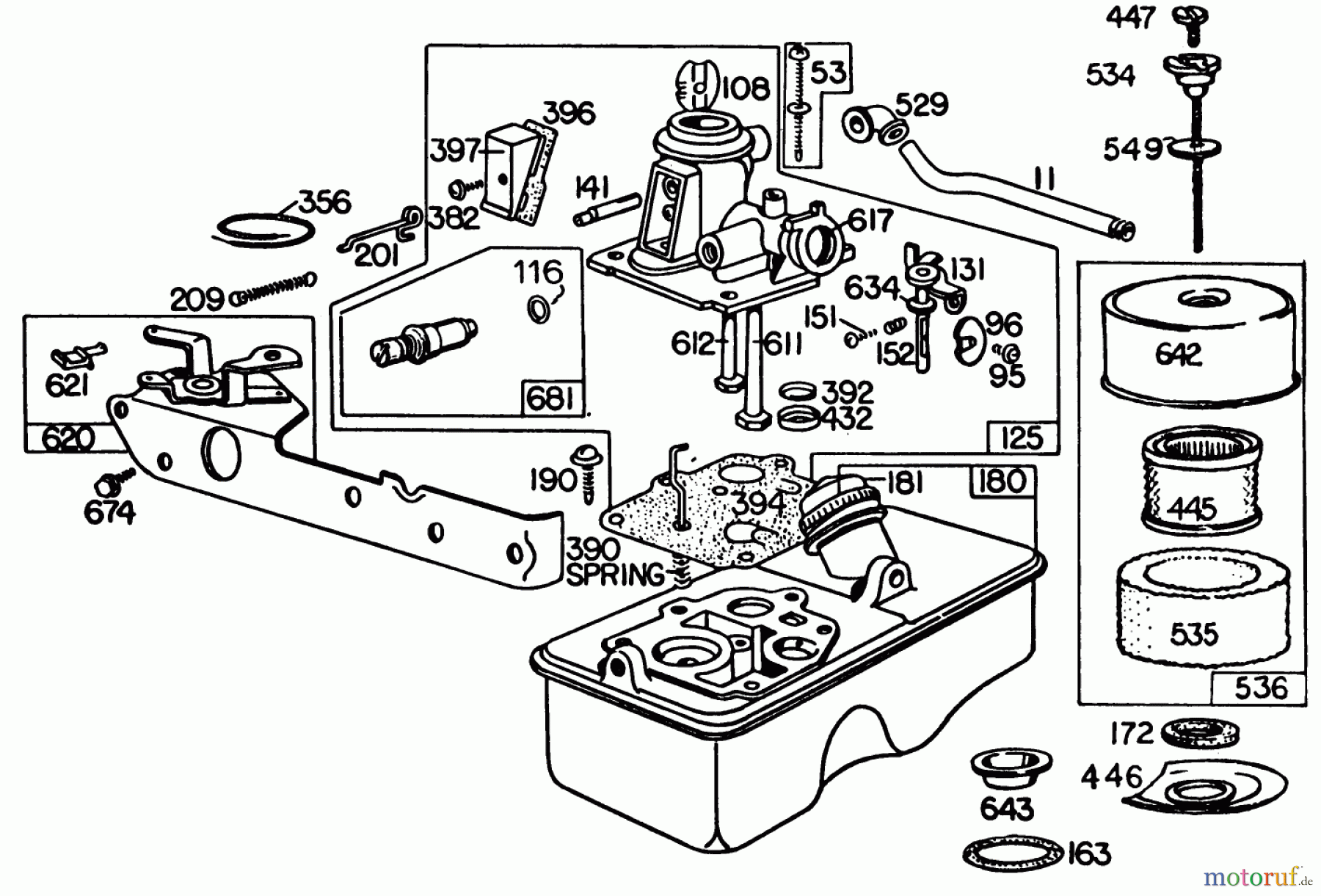 Toro Neu Mowers, Walk-Behind Seite 1 20752 - Toro Lawnmower, 1982 (2000001-2999999) CARBURETOR ASSEMBLY MODEL NO. 110908-0380-02