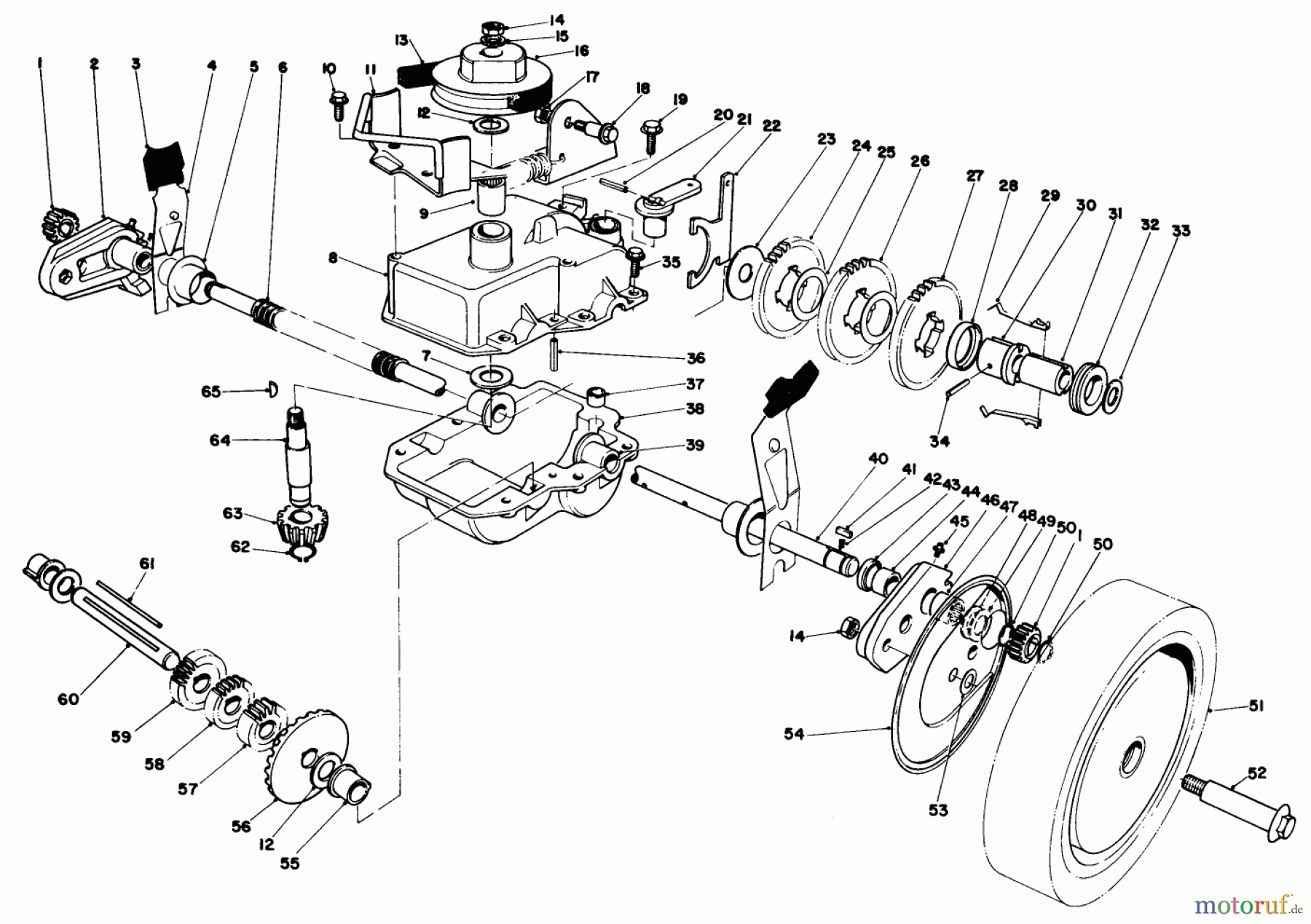  Toro Neu Mowers, Walk-Behind Seite 1 20752 - Toro Lawnmower, 1982 (2000001-2999999) GEAR CASE ASSEMBLY