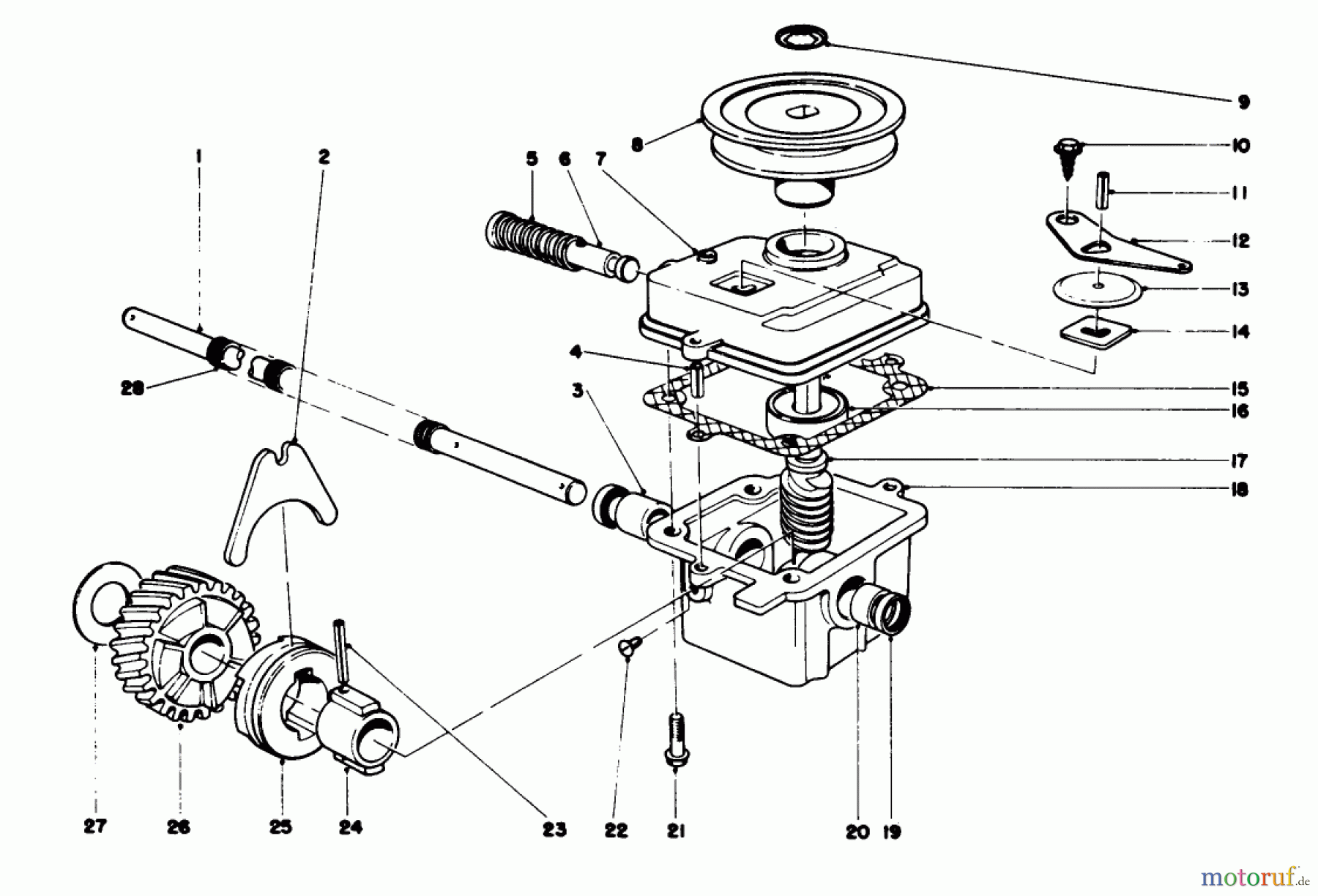  Toro Neu Mowers, Walk-Behind Seite 1 20755 - Toro Lawnmower, 1981 (1000001-1999999) GEAR CASE ASSEMBLY