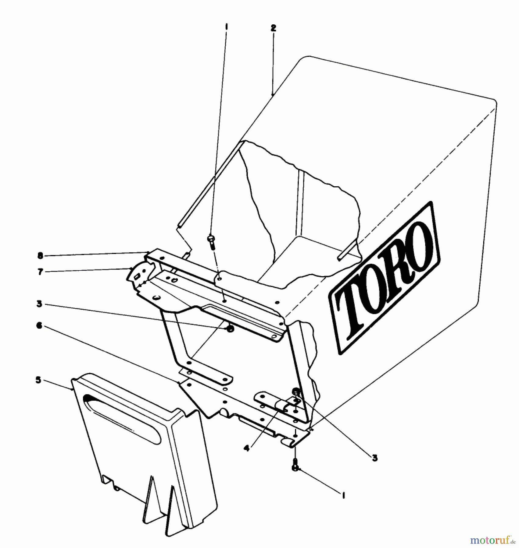 Toro Neu Mowers, Walk-Behind Seite 1 20755 - Toro Lawnmower, 1982 (2000001-2999999) GRASS BAG ASSEMBLY