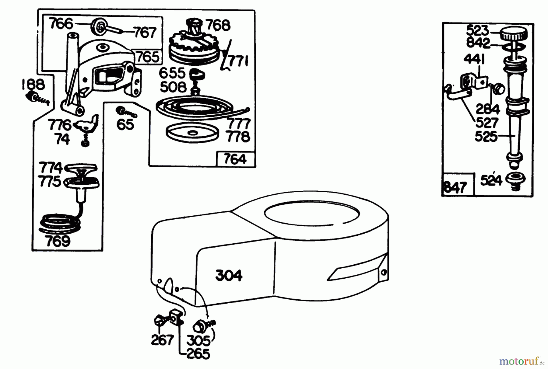  Toro Neu Mowers, Walk-Behind Seite 1 20755 - Toro Lawnmower, 1982 (2000001-2999999) STARTER & SHROUD ASSEMBLY MODEL 93508-0192-01, STARTER & SHROUD ASSEMBLY MODEL 92908-1956-01