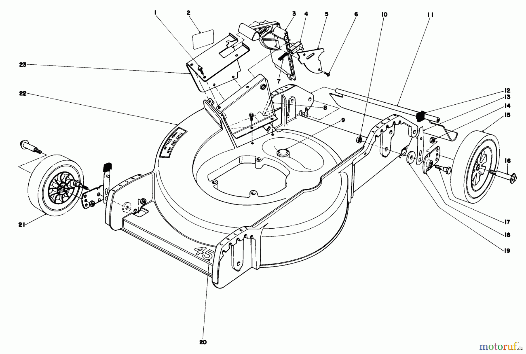  Toro Neu Mowers, Walk-Behind Seite 1 20758 - Toro Lawnmower, 1981 (1000001-1999999) HOUSING ASSEMBLY
