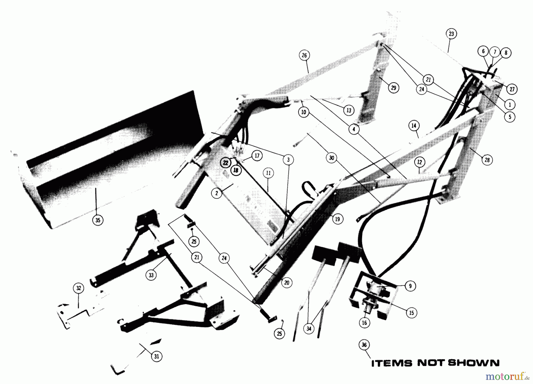 Toro Neu Accessories 87-72FL01 - Toro Loader Frame, 1978 PARTS LIST FOR FRONT LOADER VEHICLE IDENTIFICATION NUMBERS 87-72FL01/87-48BK01