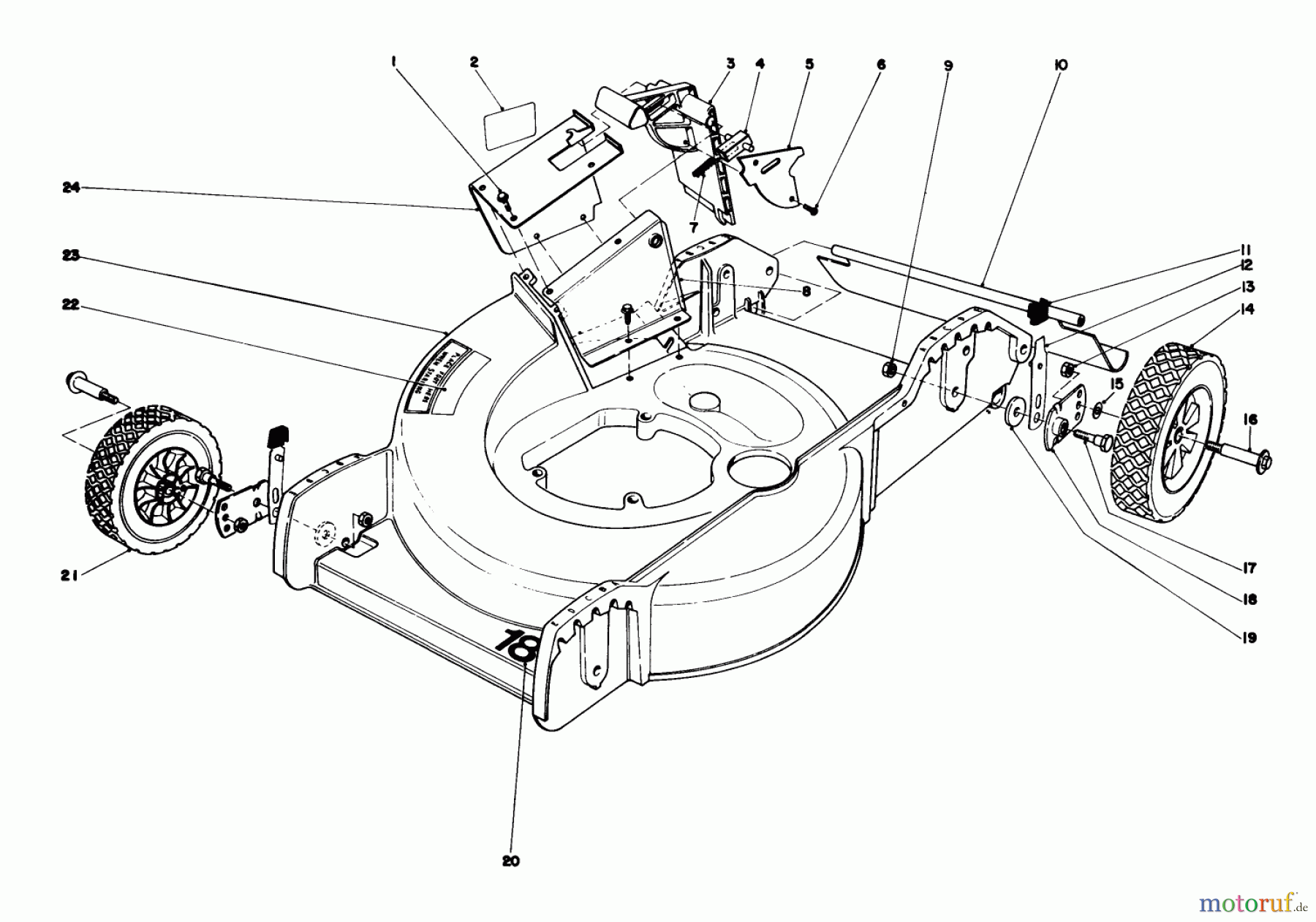  Toro Neu Mowers, Walk-Behind Seite 1 20762 - Toro Lawnmower, 1982 (2000001-2999999) HOUSING ASSEMBLY