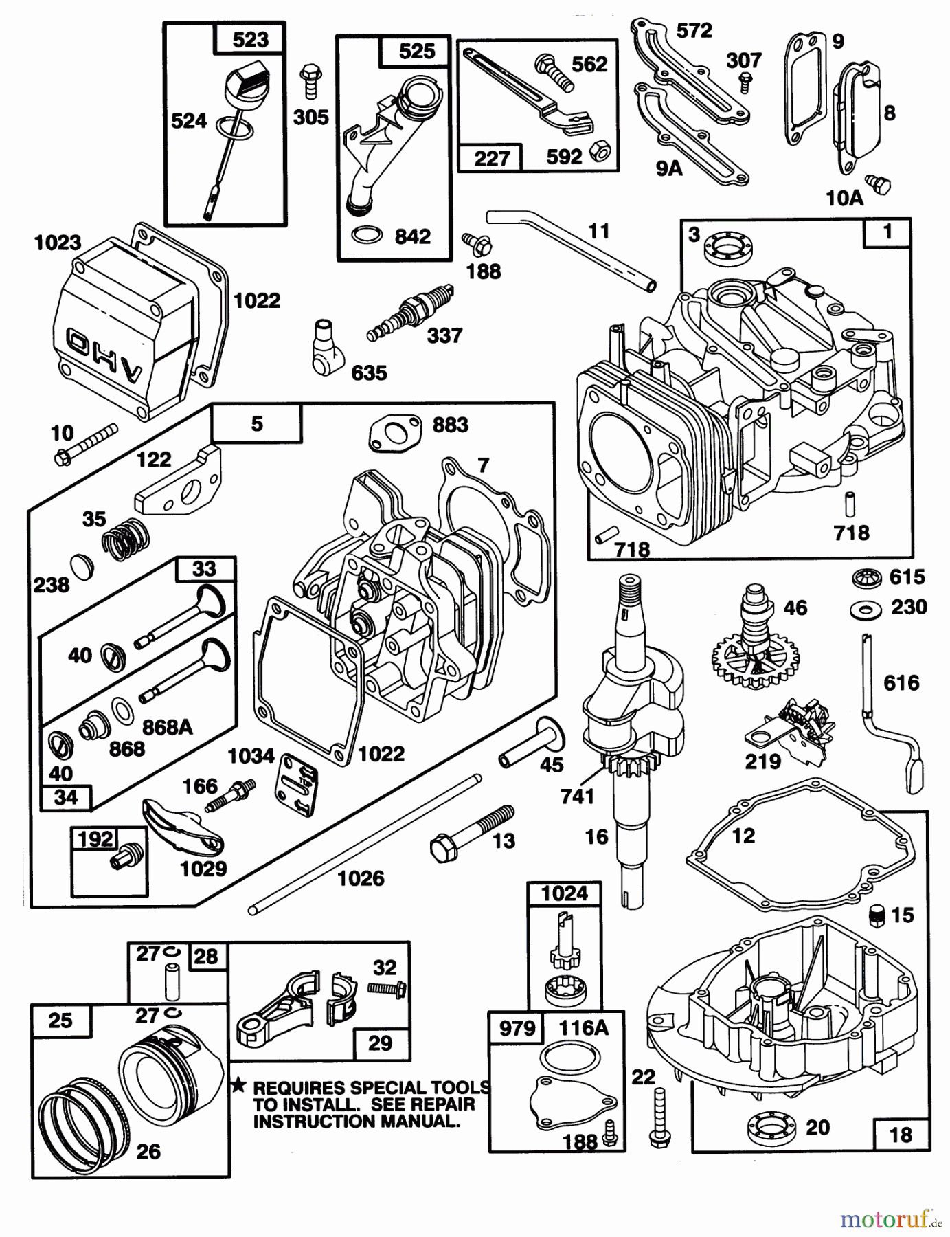 Toro Neu Mowers, Walk-Behind Seite 1 20763B - Toro Lawnmower, 1993 (39000001-39999999) ENGINE GTS-150 #1