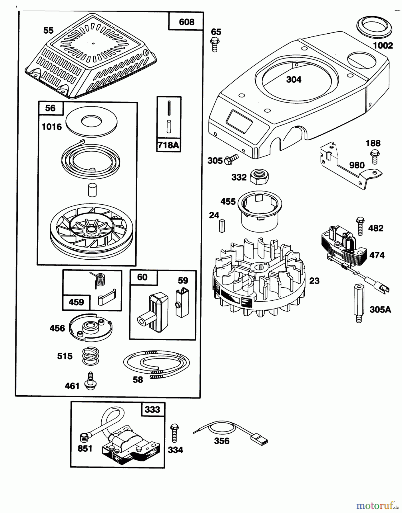 Toro Neu Mowers, Walk-Behind Seite 1 20763B - Toro Lawnmower, 1993 (39000001-39999999) ENGINE GTS-150 #3