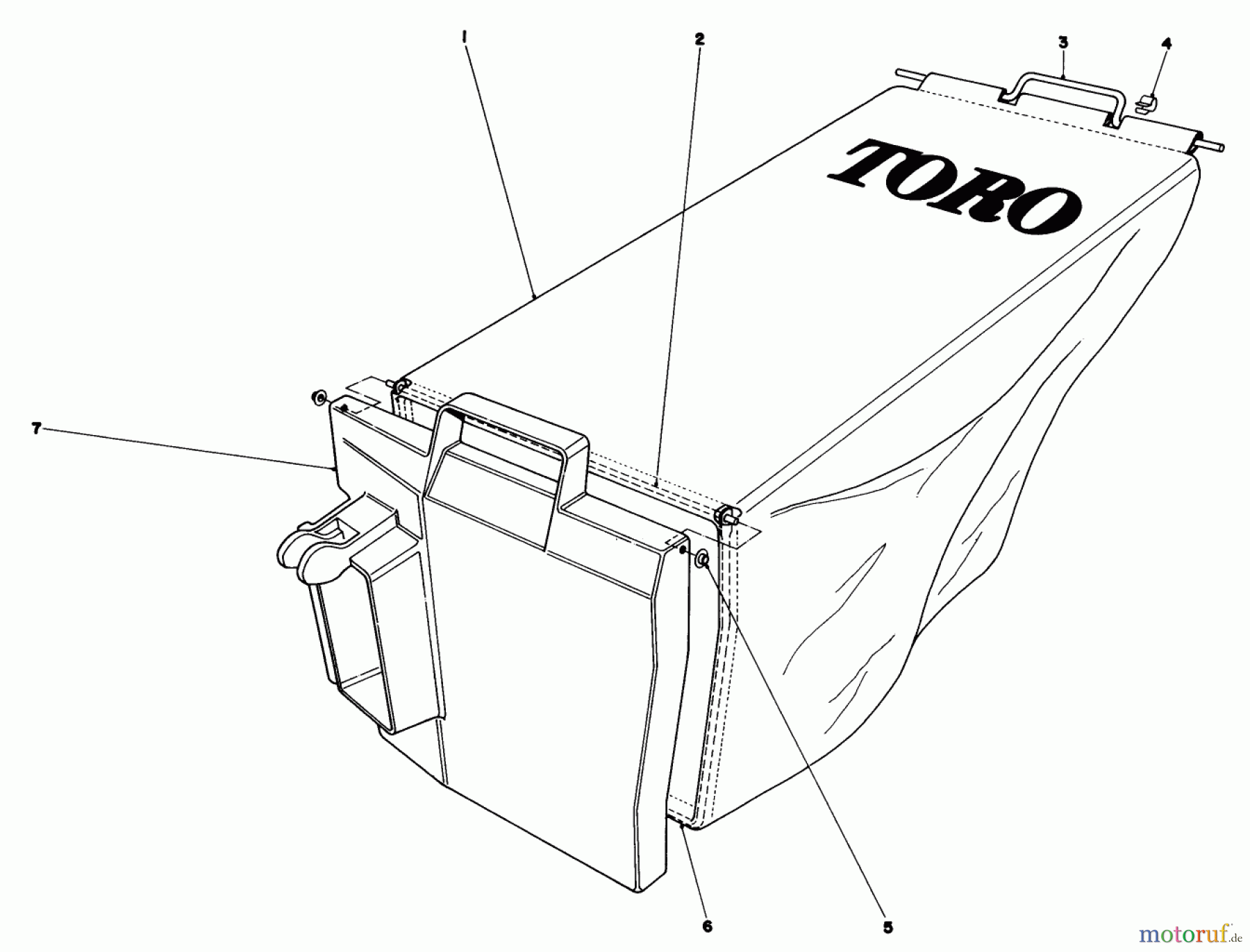 Toro Neu Mowers, Walk-Behind Seite 1 20772 - Toro Lawnmower, 1979 (9000001-9999999) GRASS BAG ASSEMBLY
