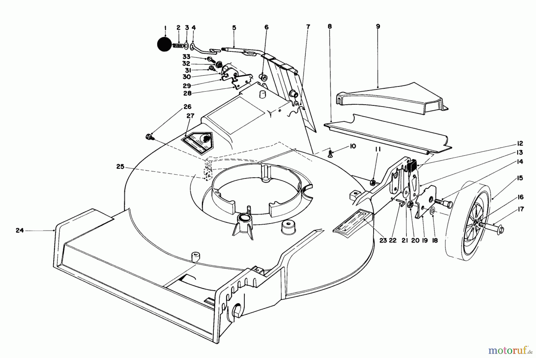  Toro Neu Mowers, Walk-Behind Seite 1 20773 - Toro Lawnmower, 1983 (3000001-3999999) HOUSING ASSEMBLY