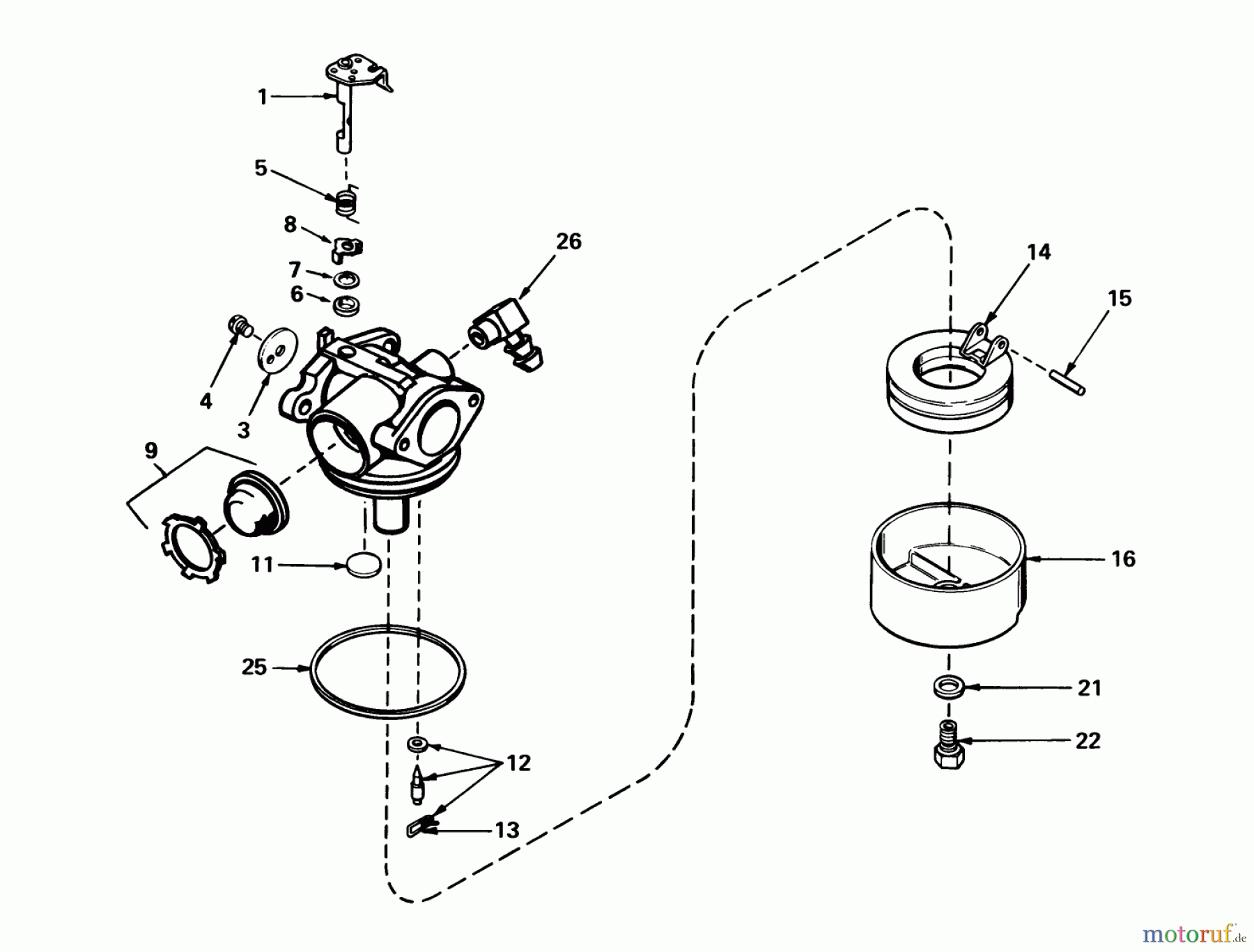  Toro Neu Mowers, Walk-Behind Seite 1 20775 - Toro Lawnmower, 1980 (0000001-0999999) CARBURETOR NO. 632050