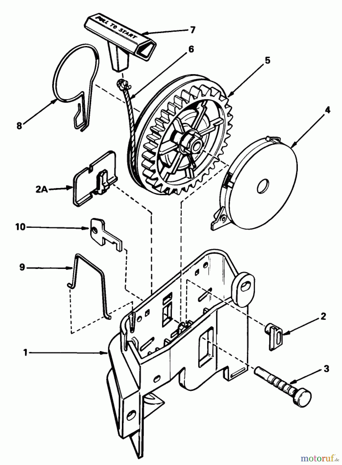  Toro Neu Mowers, Walk-Behind Seite 1 20775 - Toro Lawnmower, 1982 (2000001-2999999) REWIND STARTER NO. 590531