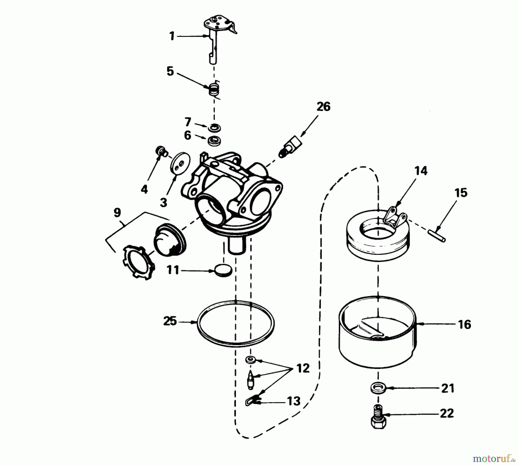  Toro Neu Mowers, Walk-Behind Seite 1 20780C - Toro Lawnmower, 1987 (7000001-7999999) CARBURETOR NO. 632098