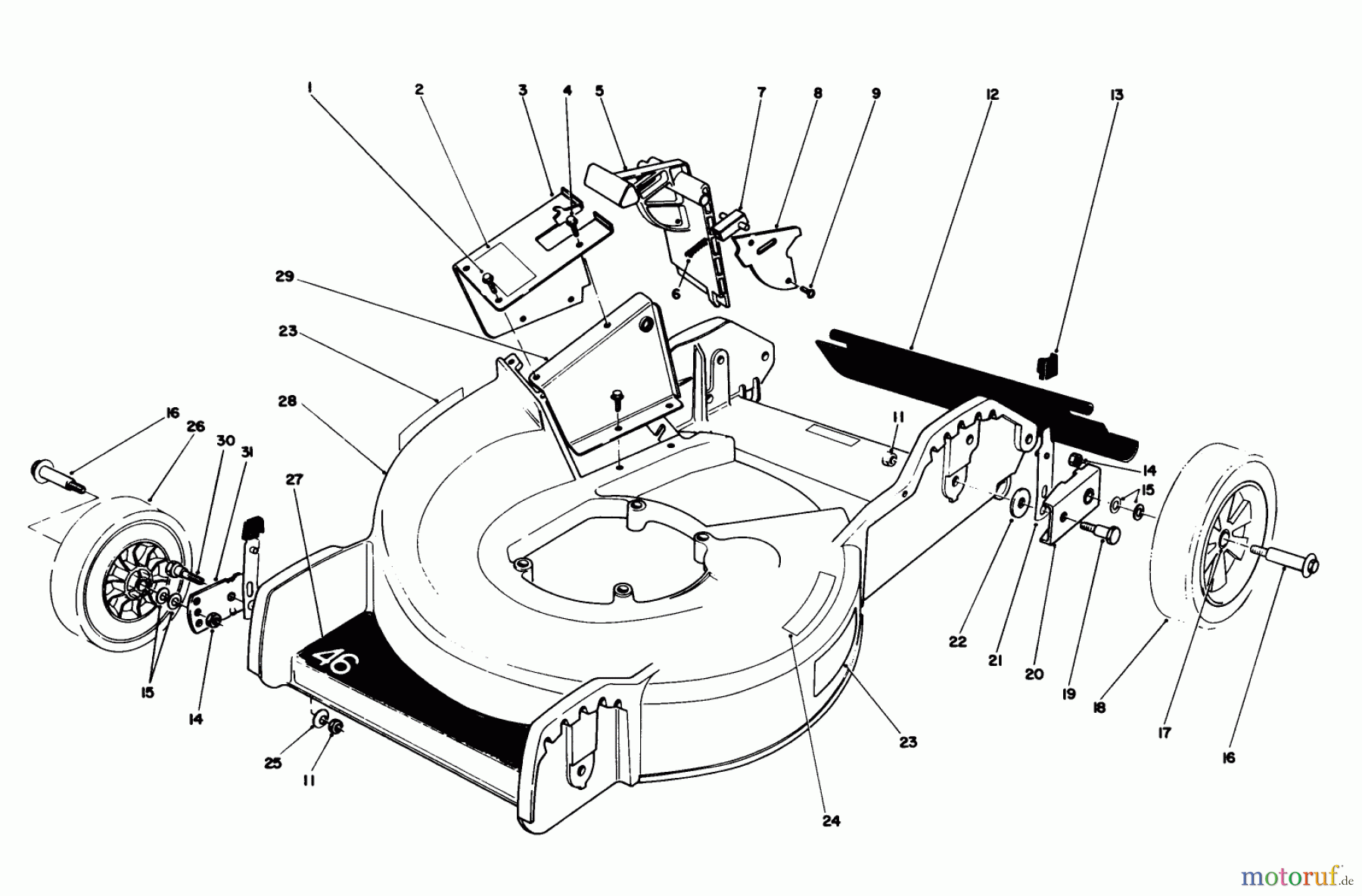  Toro Neu Mowers, Walk-Behind Seite 1 20780C - Toro Lawnmower, 1988 (8000001-8999999) HOUSING ASSEMBLY