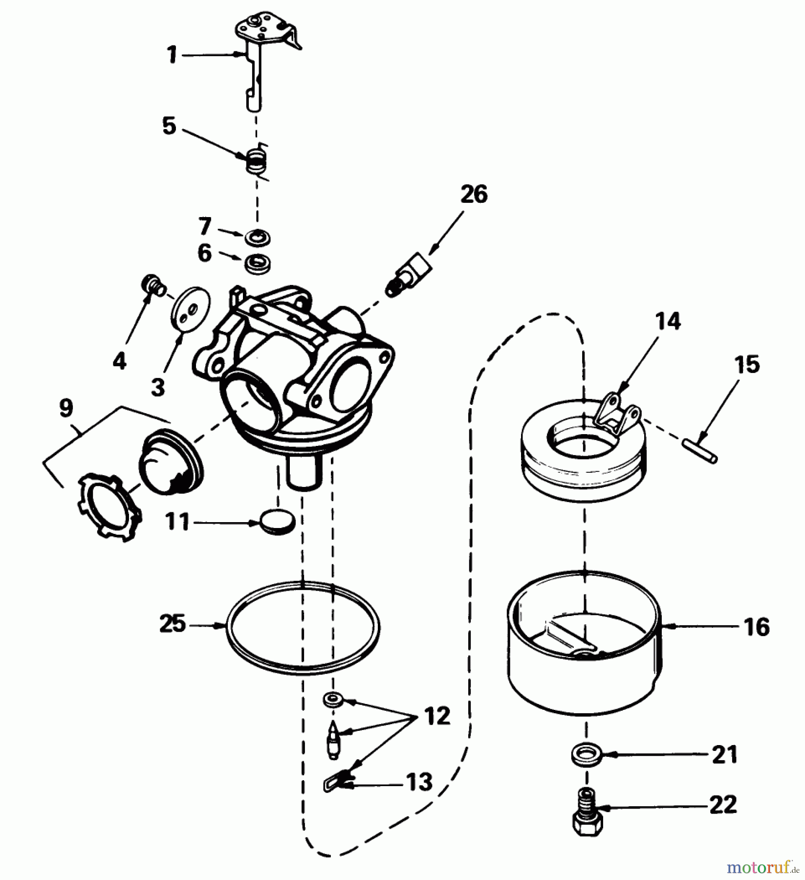  Toro Neu Mowers, Walk-Behind Seite 1 20782C - Toro Lawnmower, 1986 (6000001-6999999) CARBURETOR NO. 632098