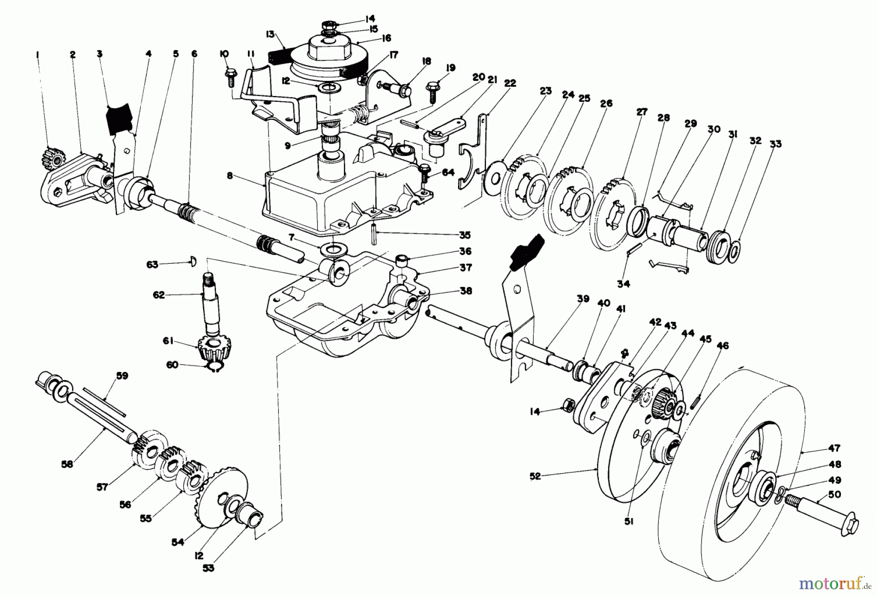  Toro Neu Mowers, Walk-Behind Seite 1 20785 - Toro Lawnmower, 1980 (0000001-0999999) GEAR CASE ASSEMBLY