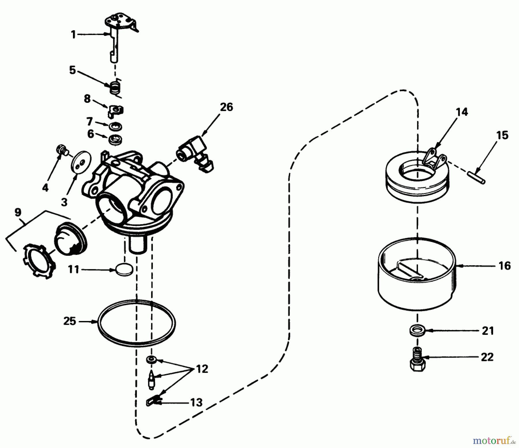  Toro Neu Mowers, Walk-Behind Seite 1 20788 - Toro Lawnmower, 1979 (9000001-9999999) CARBURETOR NO. 632050