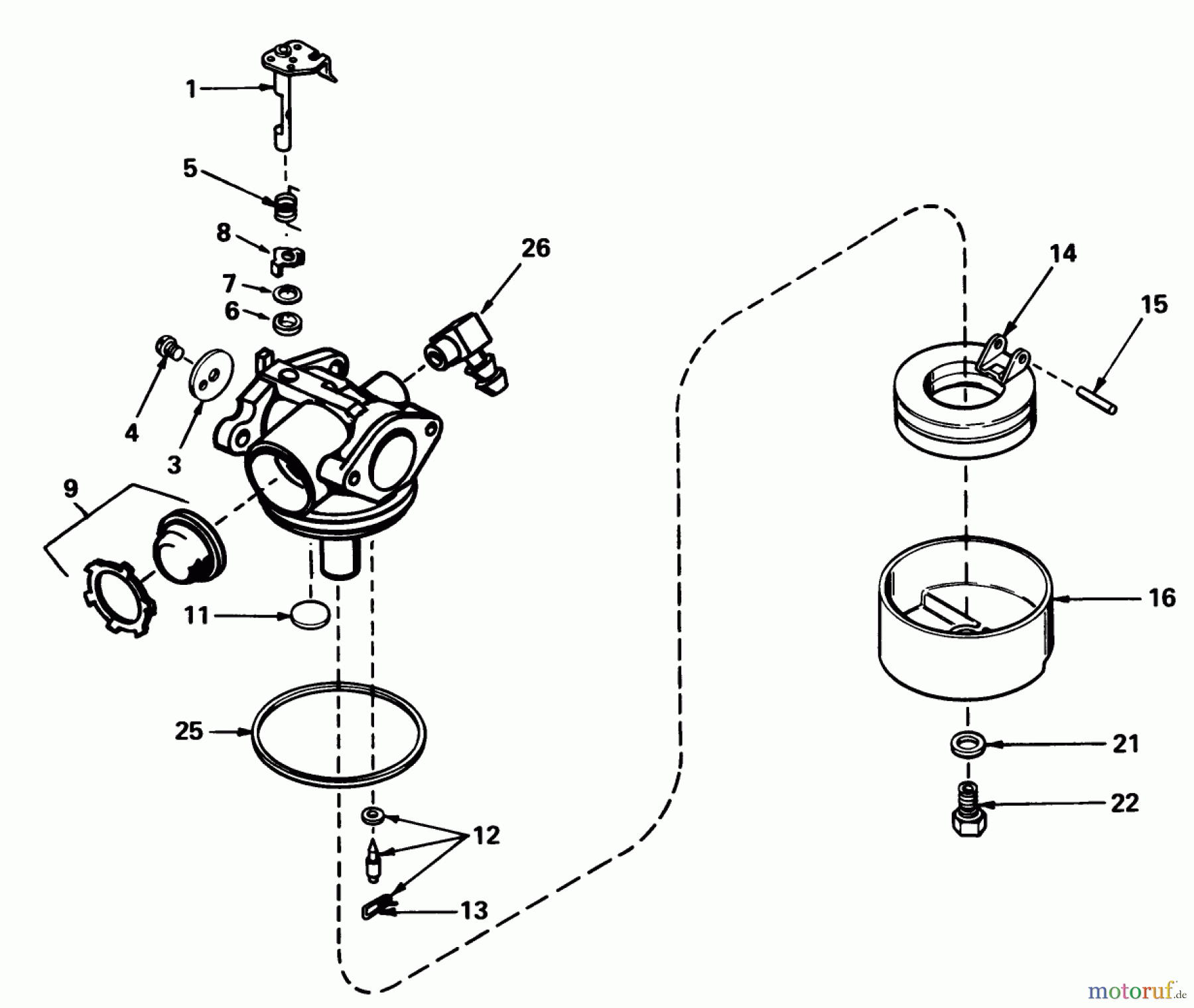  Toro Neu Mowers, Walk-Behind Seite 1 20788 - Toro Lawnmower, 1980 (0000001-0999999) CARBURETOR NO. 632050