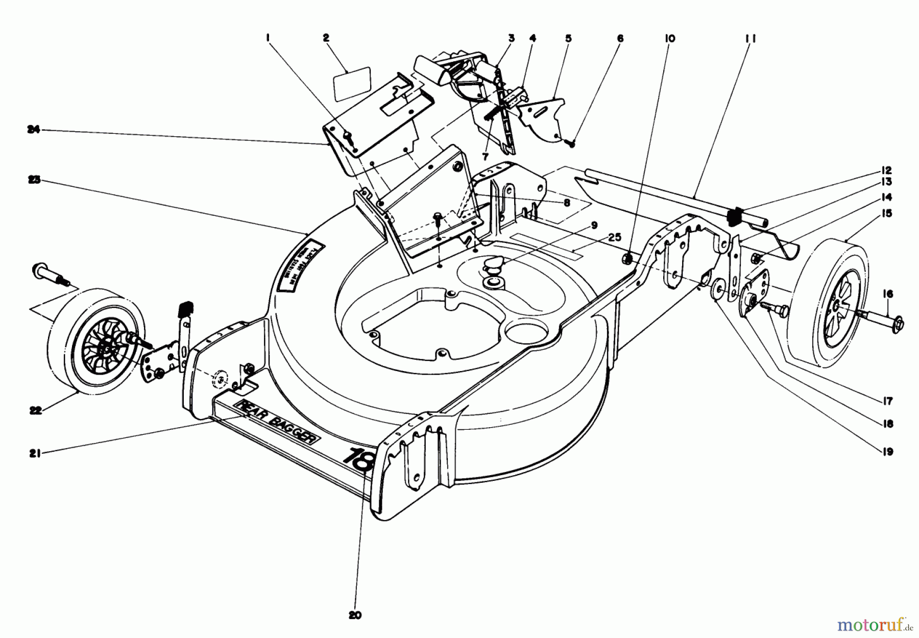  Toro Neu Mowers, Walk-Behind Seite 1 20788 - Toro Lawnmower, 1981 (1000001-1999999) HOUSING ASSEMBLY