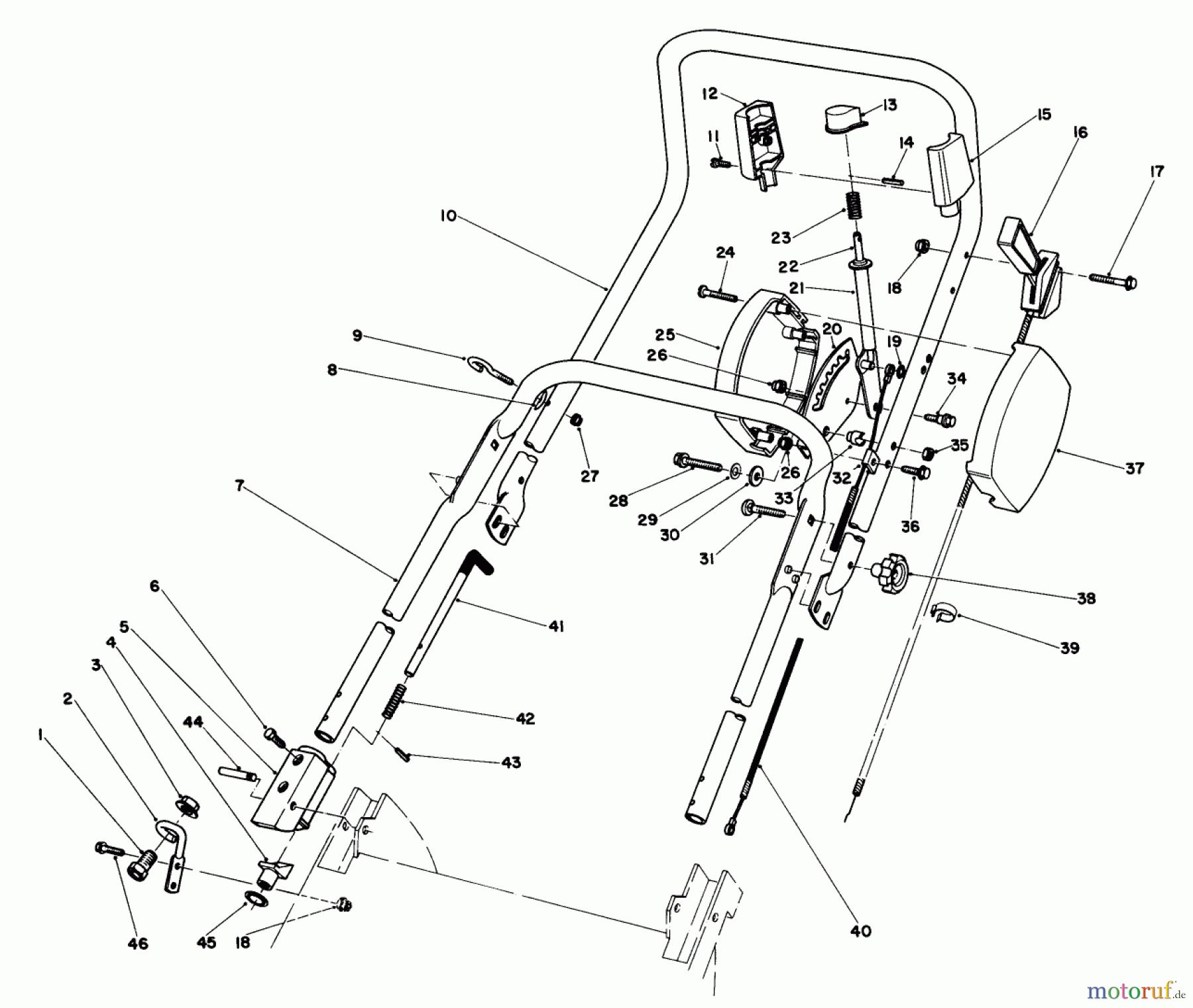 Toro Neu Mowers, Walk-Behind Seite 2 20830 - Toro Lawnmower, 1981 (1000001-1999999) HANDLE ASSEMBLY