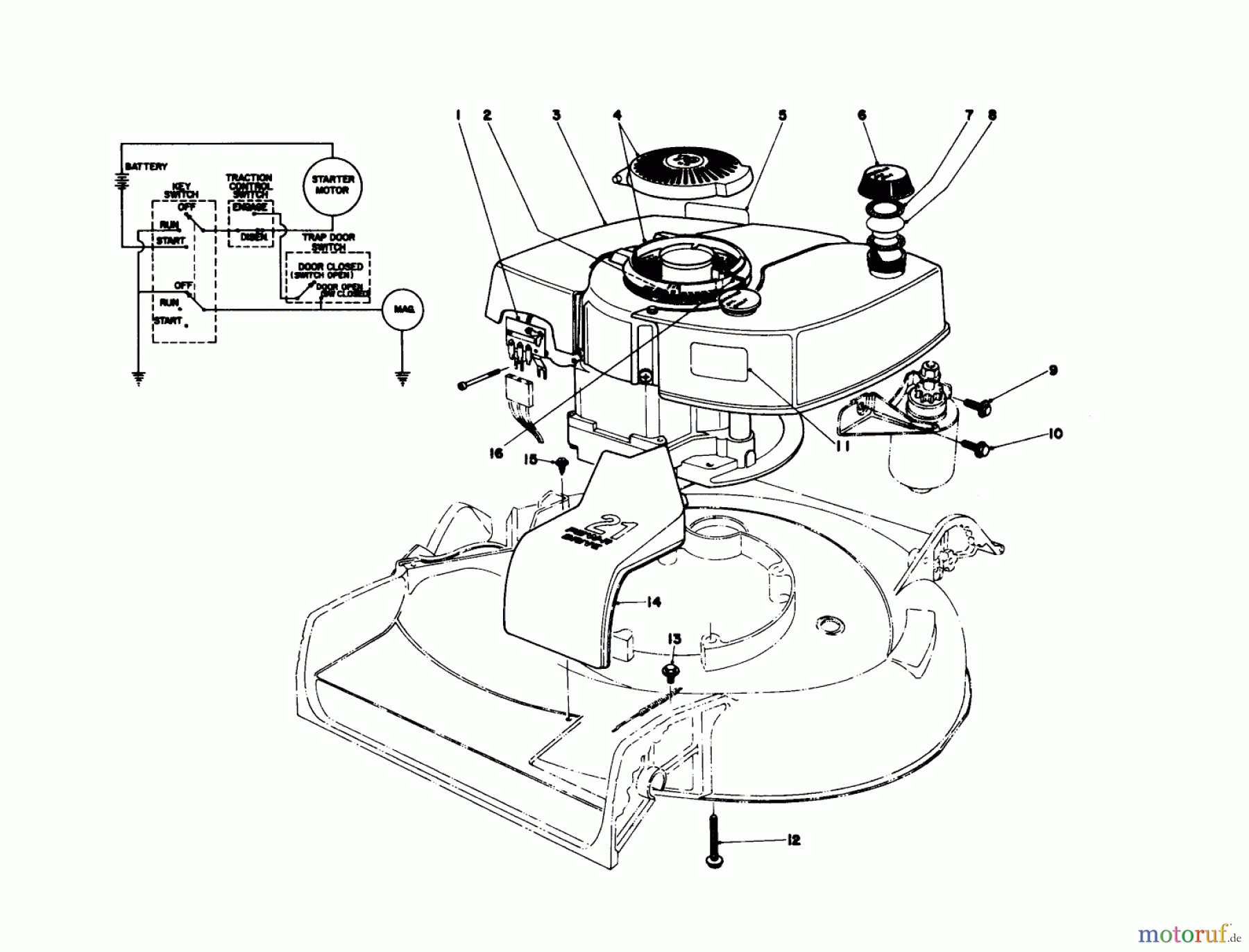  Toro Neu Mowers, Walk-Behind Seite 2 21610 - Toro Guardian Lawnmower, 1976 (6000001-6999999) ENGINE ASSEMBLY MODEL NO. 21711