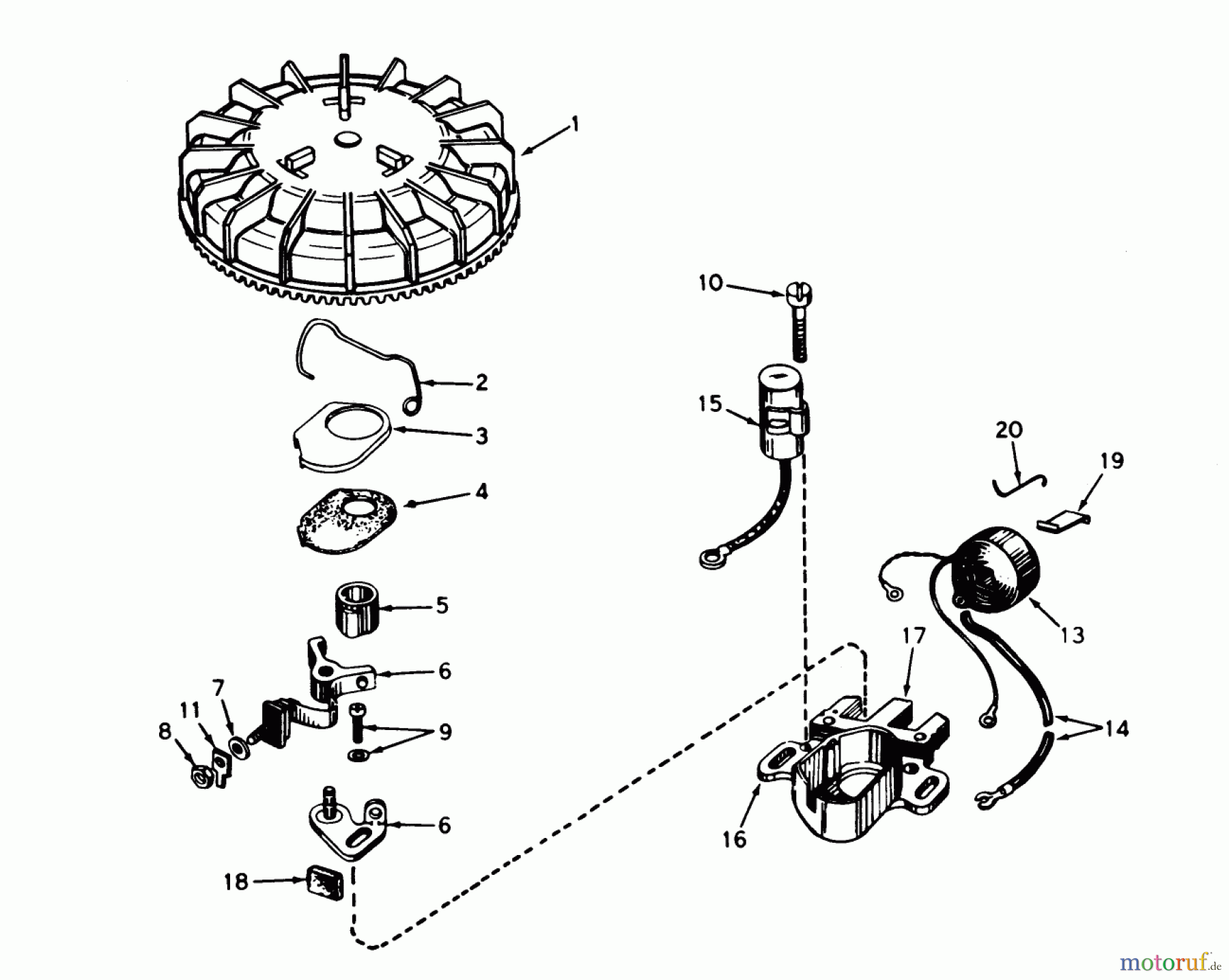 Toro Neu Mowers, Walk-Behind Seite 2 21658 - Toro Whirlwind II Deluxe, 1978 (8000001-8999999) MAGNETO NO. 610793A (MOWER MODEL NO. 21658)(ENGINE NO. TNT 100-10055B)
