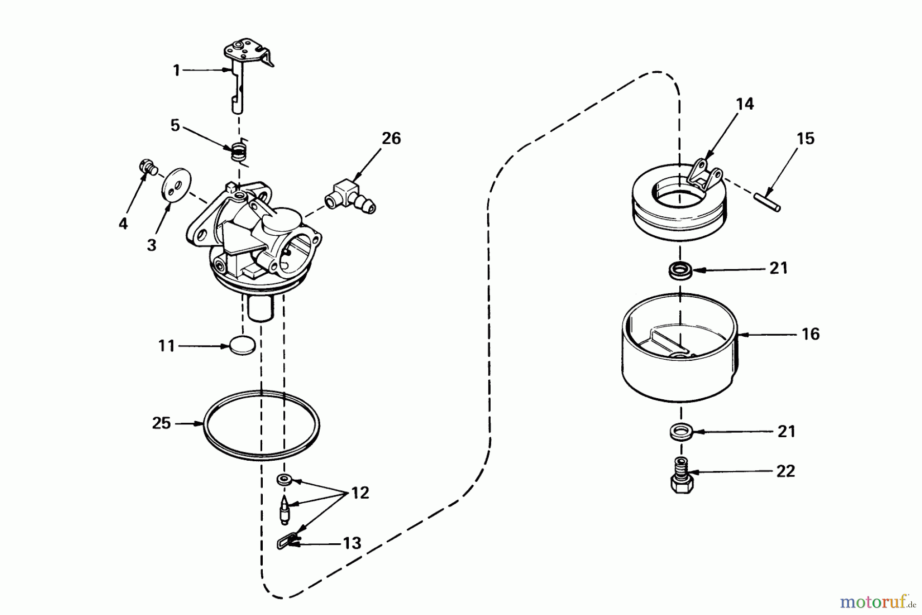 Toro Neu Mowers, Walk-Behind Seite 2 21900 - Toro Whirlwind Lawnmower, 1973 (3000001-3999999) CARBURETOR NO. 631699