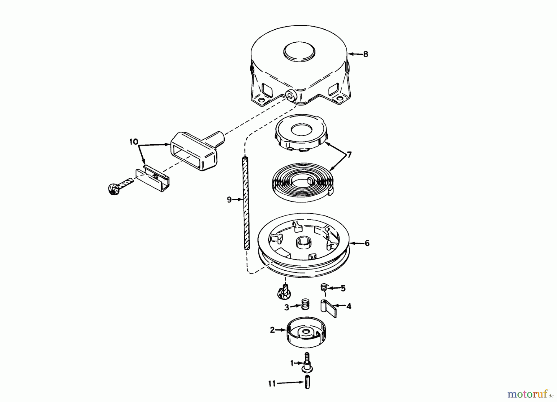 Toro Neu Mowers, Walk-Behind Seite 2 21900 - Toro Whirlwind Lawnmower, 1973 (3000001-3999999) REWIND STARTER NO. 590420