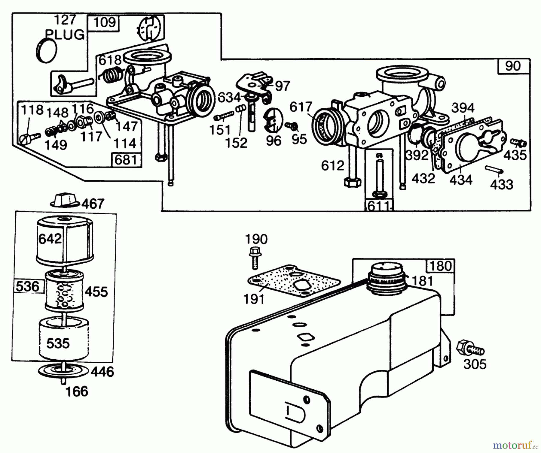 Toro Neu Mowers, Walk-Behind Seite 2 22005 - Toro Lawnmower, 1984 (4000001-4999999) ENGINE BRIGGS & STRATTON MODEL NO. 130902 TYPE 1200-01 #3