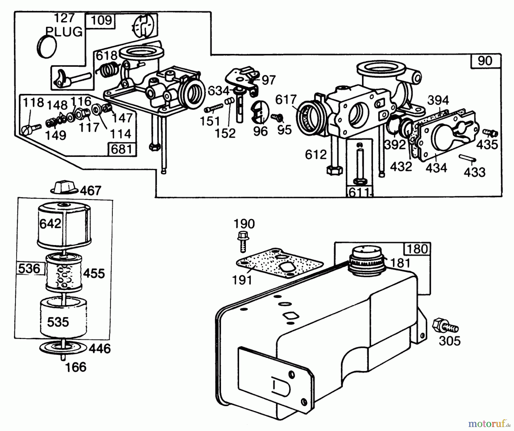  Toro Neu Mowers, Walk-Behind Seite 2 22005 - Toro Lawnmower, 1986 (6000001-6999999) ENGINE BRIGGS & STRATTON MODEL NO. 130902 TYPE 1200-01 #3