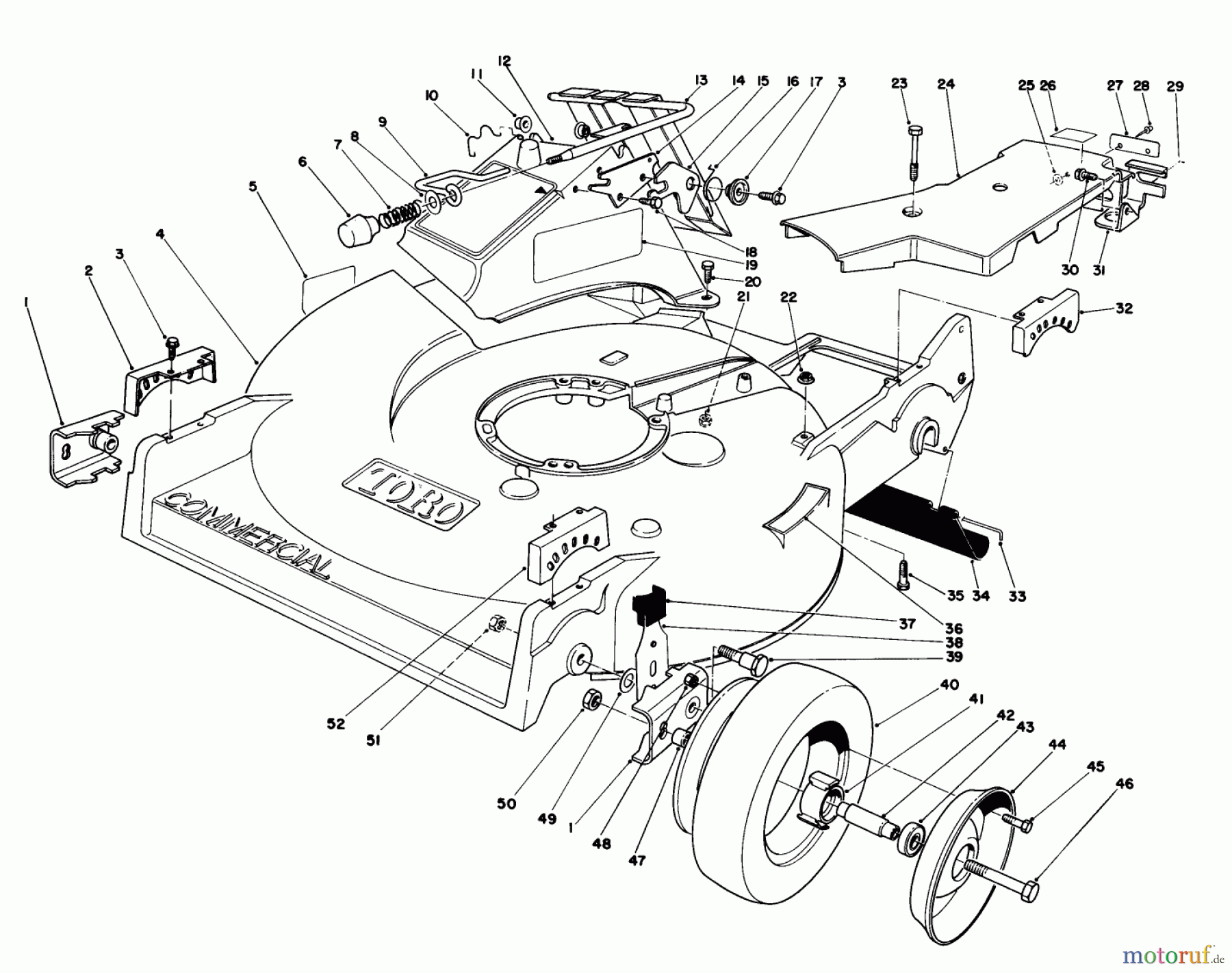  Toro Neu Mowers, Walk-Behind Seite 2 22020 - Toro Lawnmower, 1986 (6000001-6999999) HOUSING ASSEMBLY (MODEL 22020)