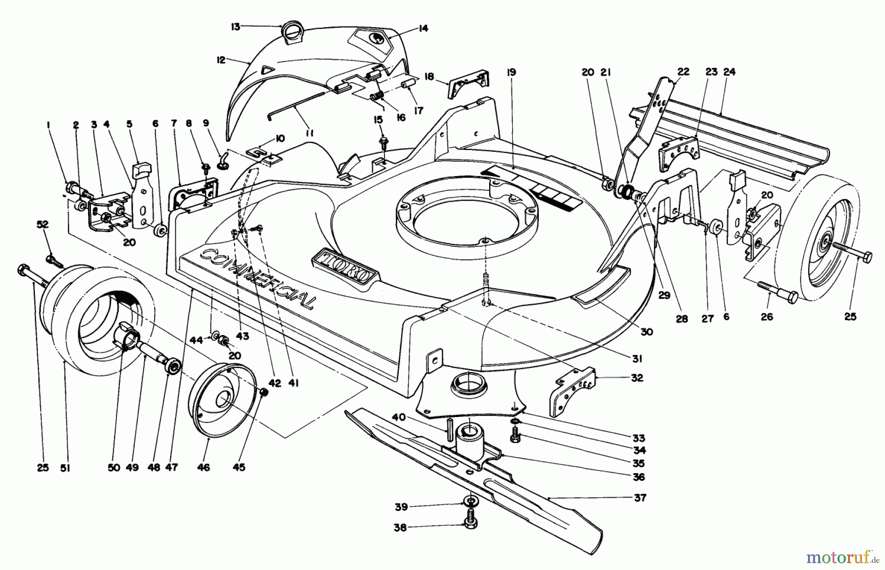 Toro Neu Mowers, Walk-Behind Seite 2 22025 - Toro Lawnmower, 1989 (9000001-9999999) HOUSING ASSEMBLY