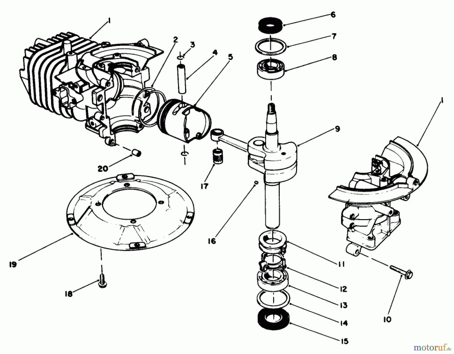 Toro Neu Mowers, Walk-Behind Seite 2 22025C - Toro Lawnmower, 1988 (8000001-8999999) ENGINE ASSEMBLY MODEL NO. 47PH7 #1