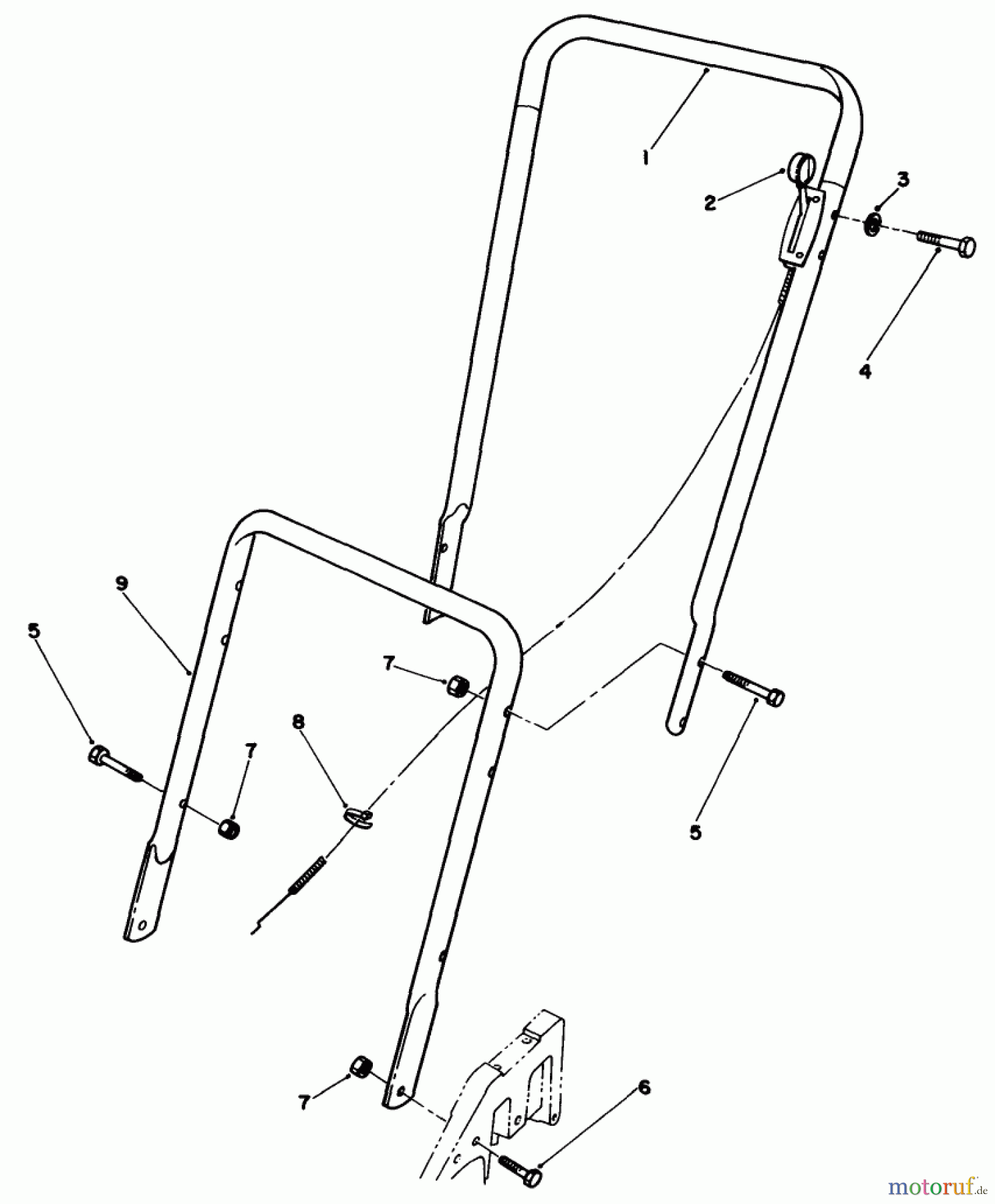 Toro Neu Mowers, Walk-Behind Seite 2 22025C - Toro Lawnmower, 1988 (8000001-8999999) HANDLE ASSEMBLY