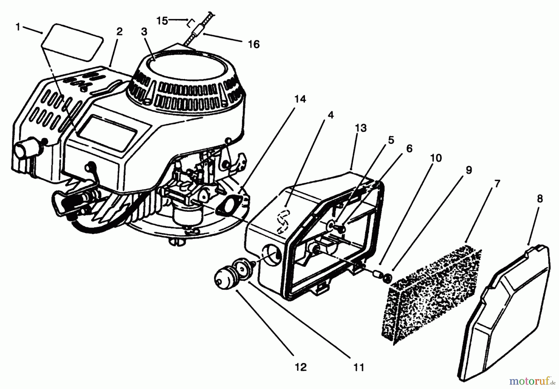  Toro Neu Mowers, Walk-Behind Seite 2 22026 - Toro Side Discharge Mower, 1995 (5900001-5999999) ENGINE ASSEMBLY