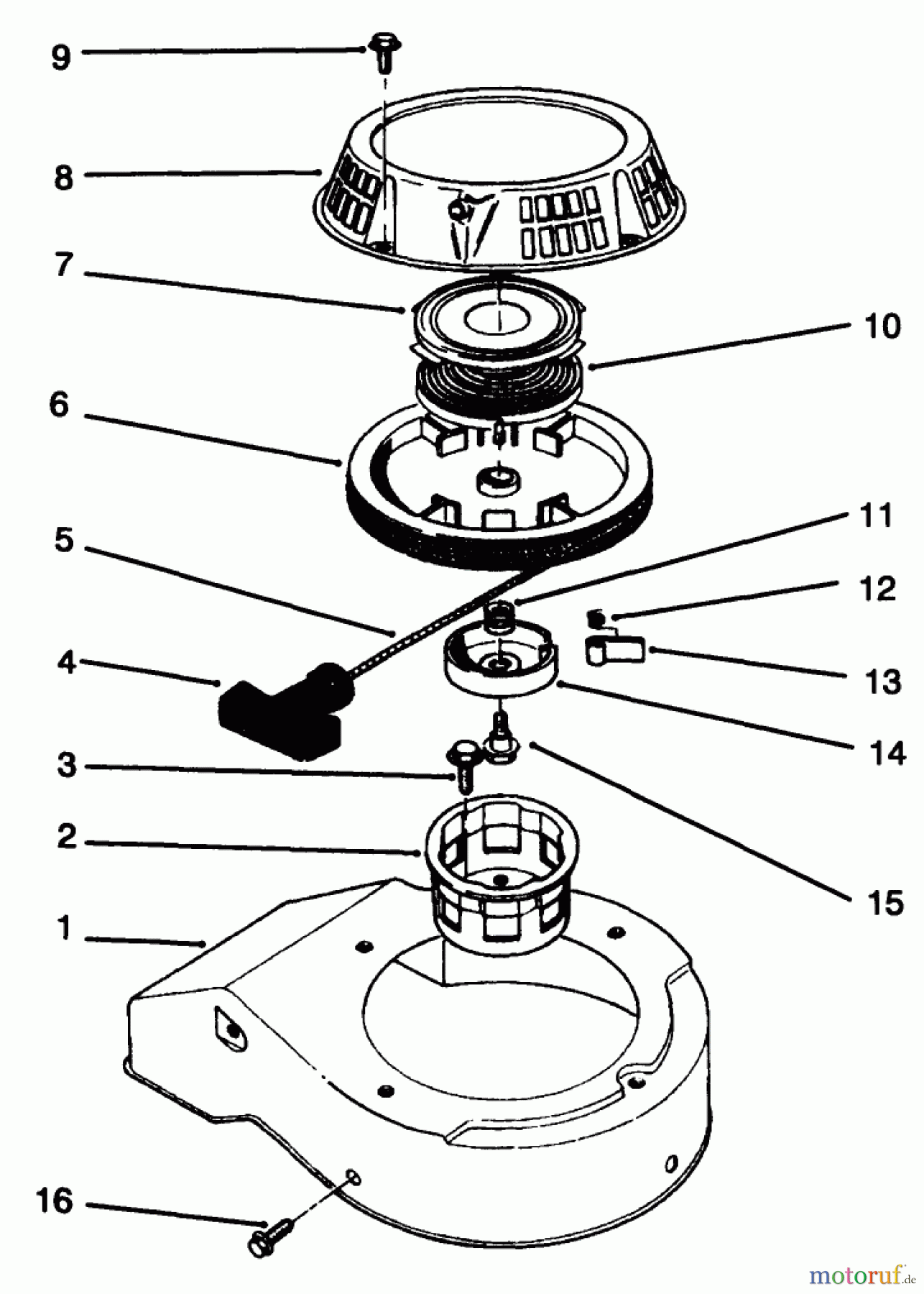  Toro Neu Mowers, Walk-Behind Seite 2 22026 - Toro Side Discharge Mower, 1994 (4900001-4999999) RECOIL ASSEMBLY (MODEL NO. 47PR4-3)