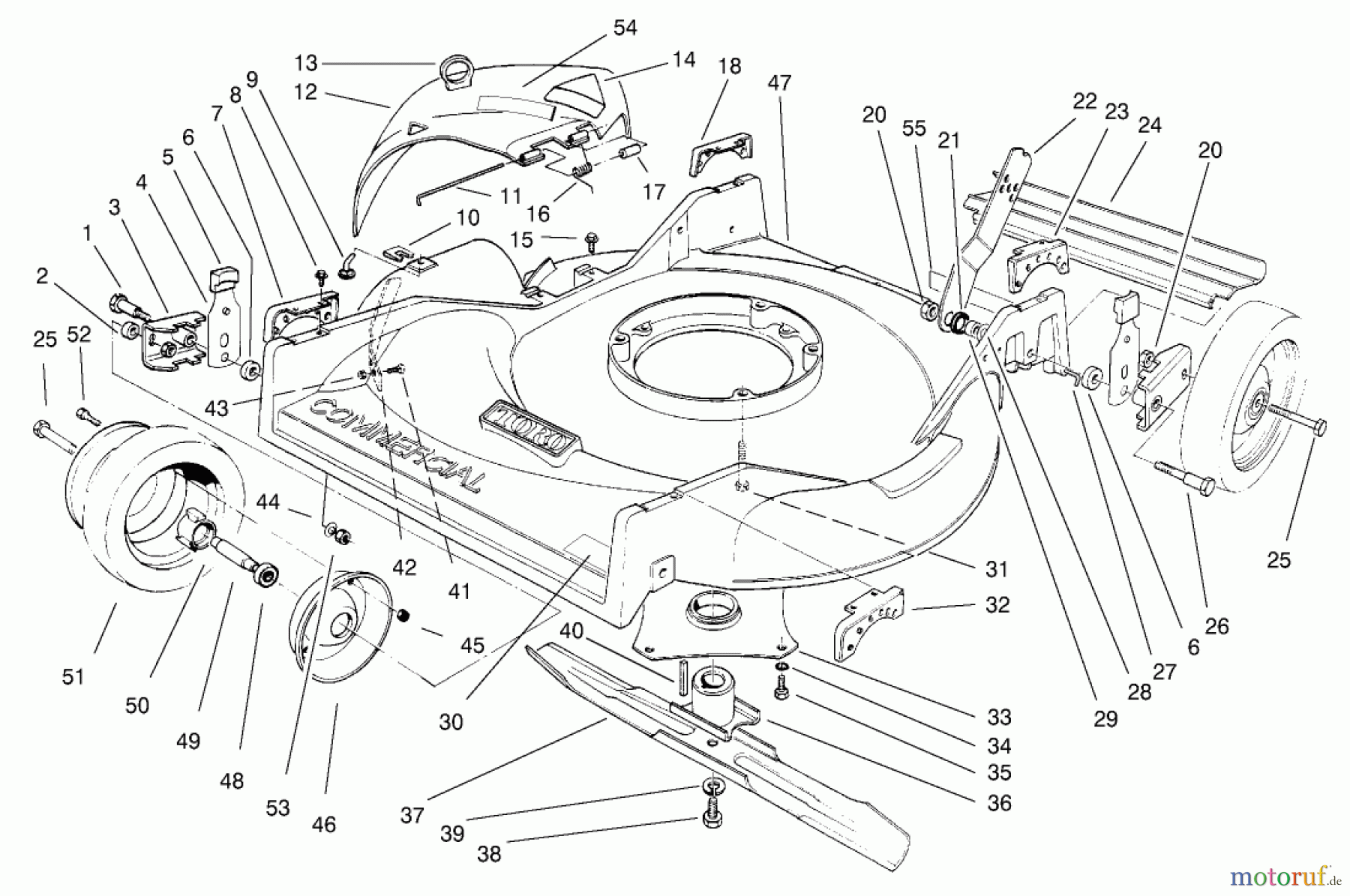  Toro Neu Mowers, Walk-Behind Seite 2 22026 - Toro Side Discharge Mower, 2000 (200000001-200999999) HOUSING & WHEEL ASSEMBLY