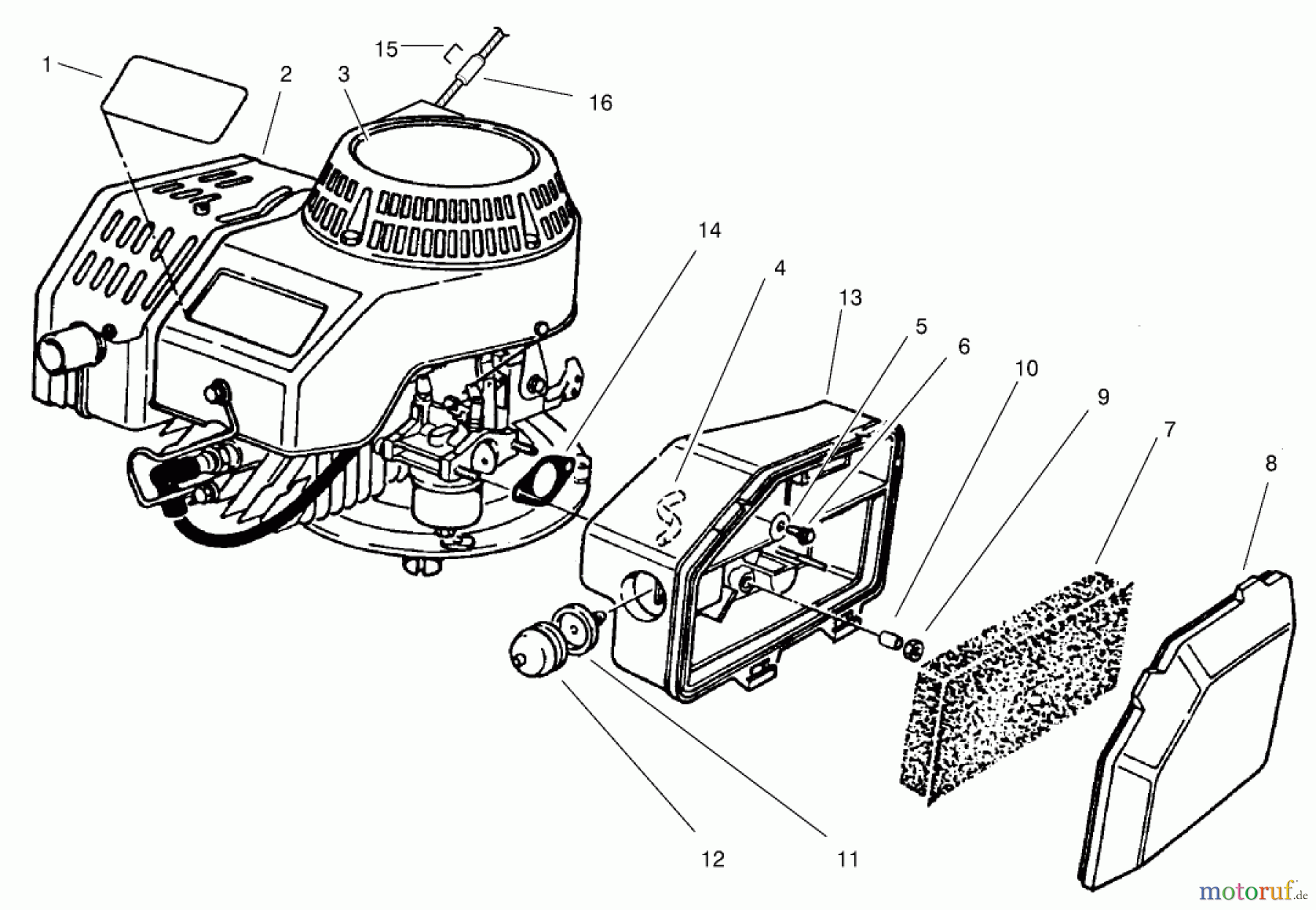 Toro Neu Mowers, Walk-Behind Seite 2 22026 - Toro Side Discharge Mower, 2001 (210000001-210999999) ENGINE ASSEMBLY
